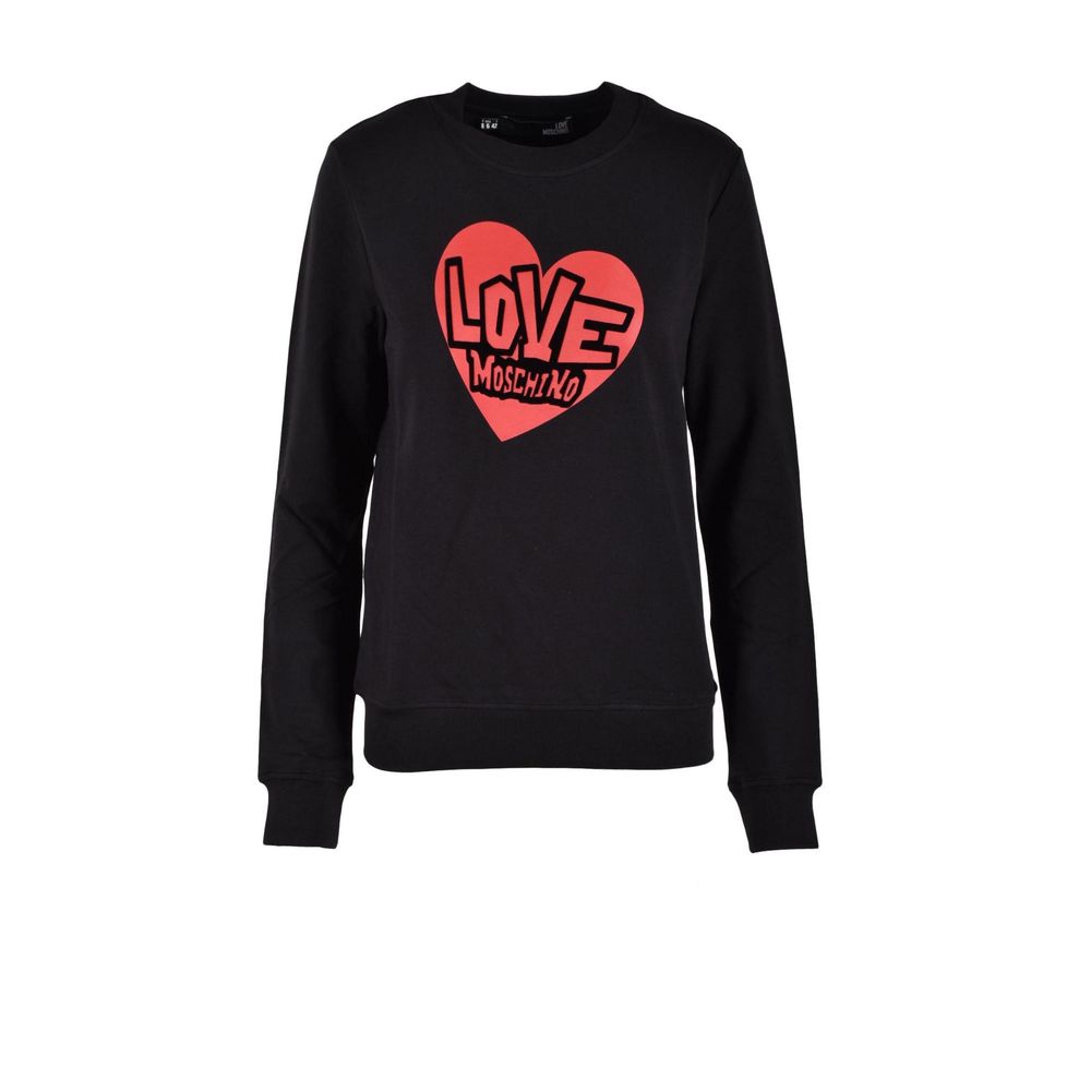 Love Moschino Logo-Print Cotton-Modal Sweatshirt — Black by Love Moschino