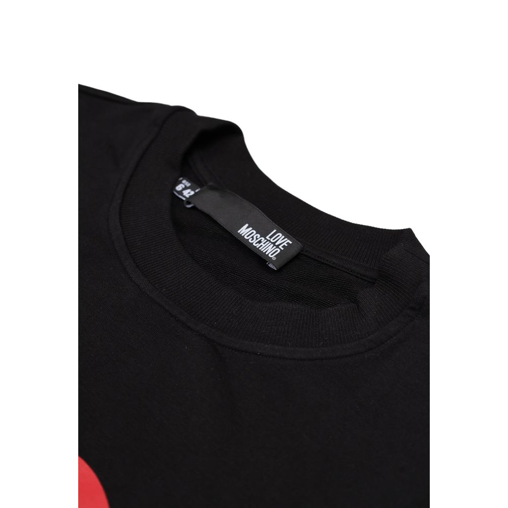 Love Moschino Logo-Print Cotton-Modal Sweatshirt — Black, view 4