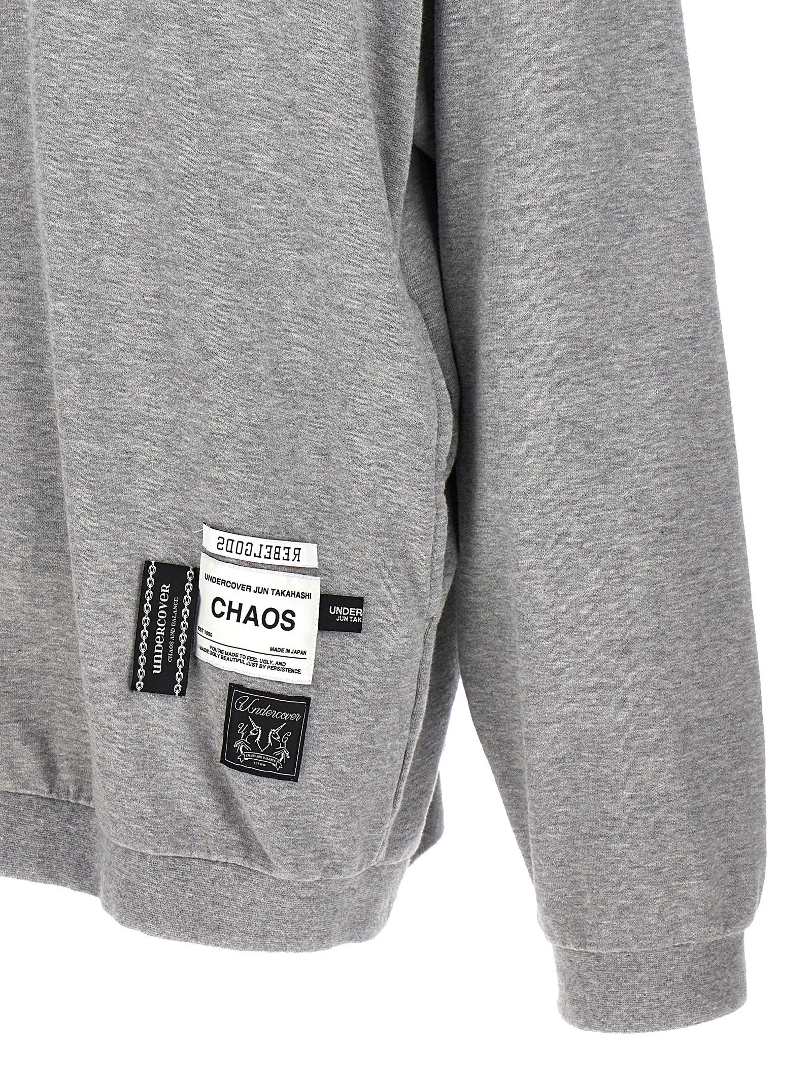 Undercover Cotton Crew Neck Sweatshirt — Gray, view 4