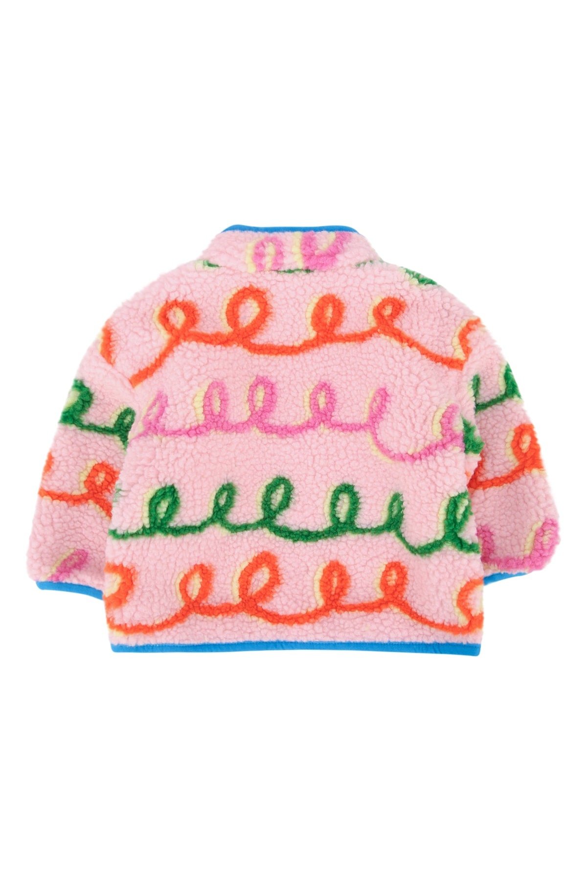 Stella Mccartney Kids Multicolor Embroidered Fleece Jacket — Pink, view 2