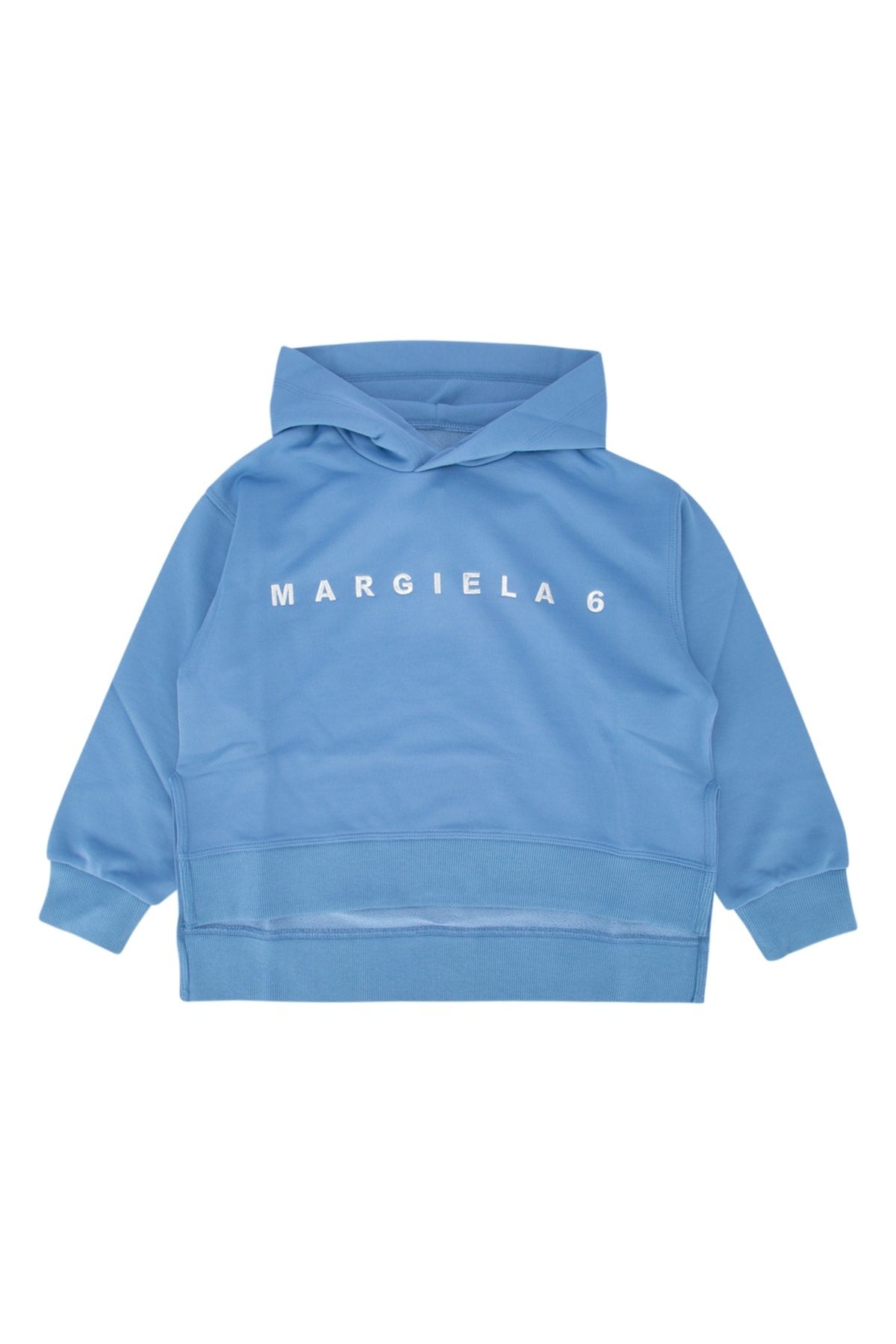 Mm6 Kids Logo-Embroidered Hoodie — Blue by Mm6 Kids