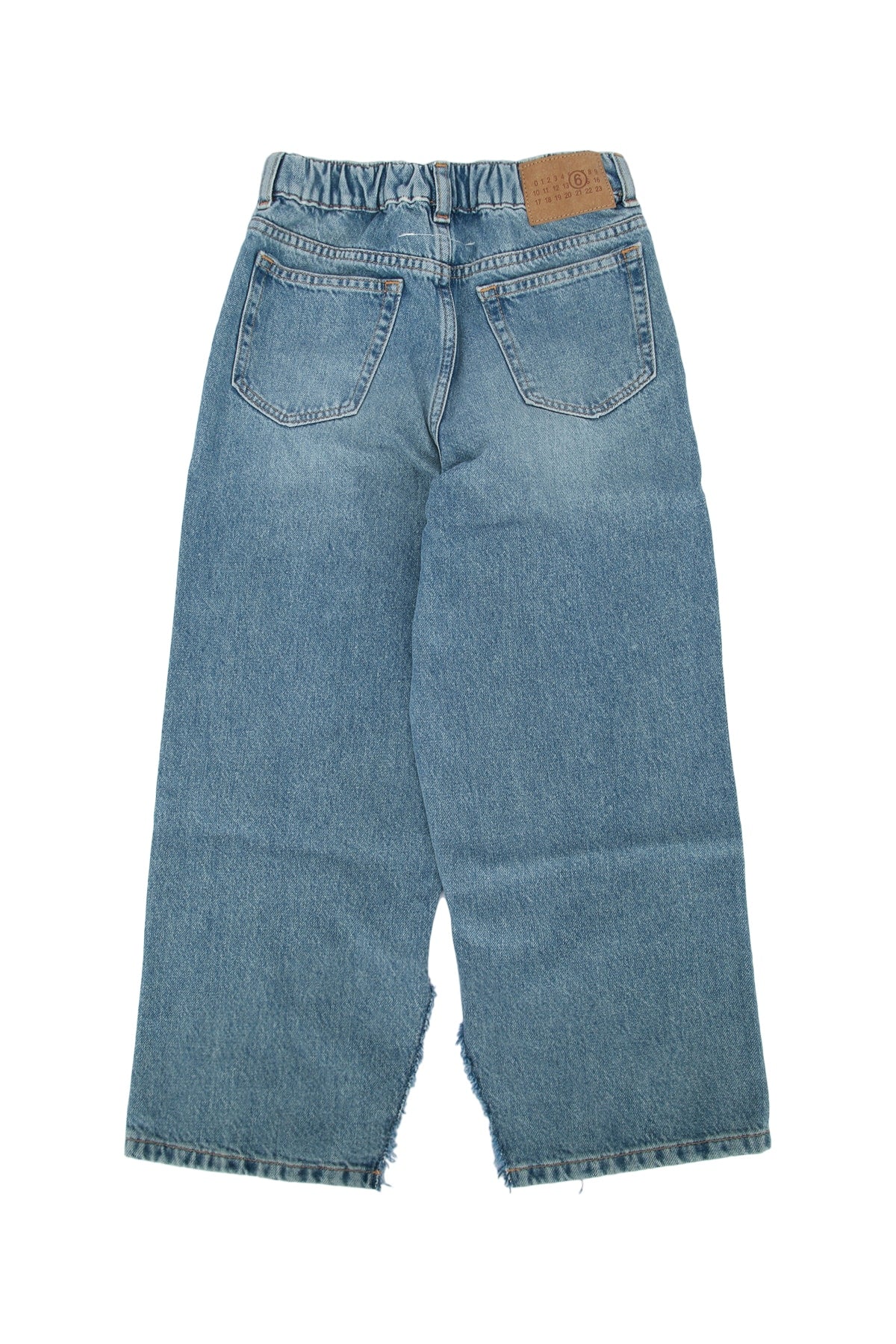 Mm6 Kids Cotton Jeans — Blue, view 2