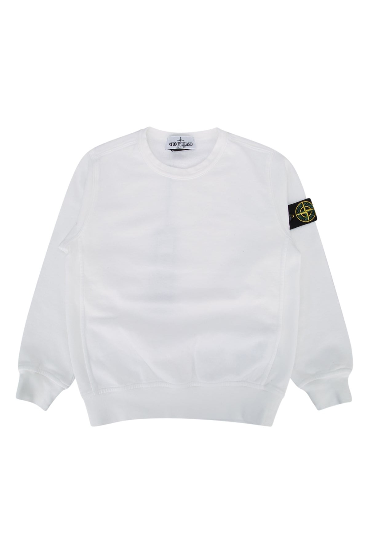 Stone Island Kids Logo-Patch Cotton Sweatshirt — White by Stone Island Kids