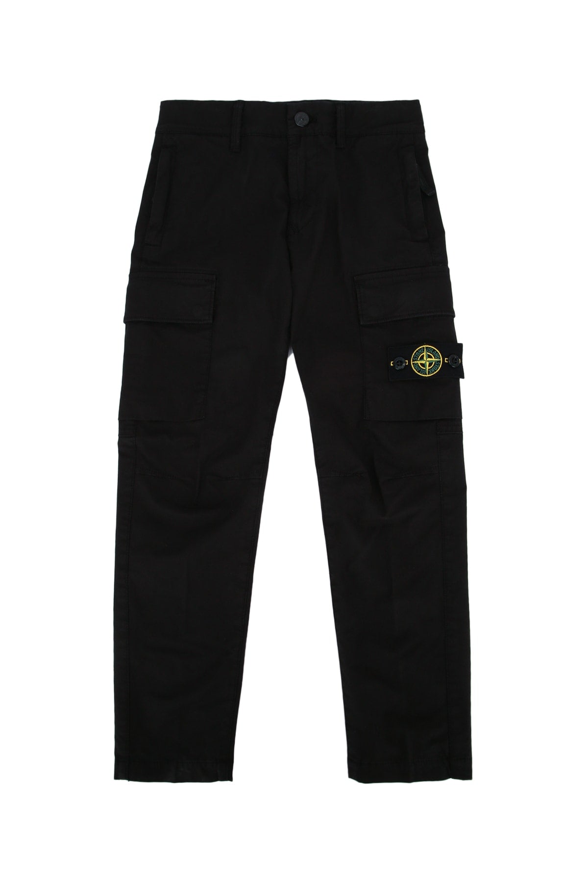 Stone Island Kids Compass Badge Cotton Cargo Pants — Black - 14 by Stone Island Kids