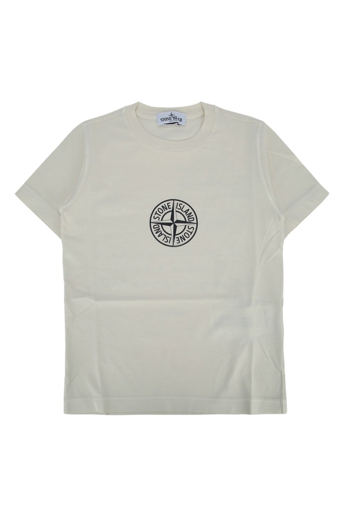 Stone Island Kids Logo-Embroidered T-Shirt — Beige by Stone Island Kids