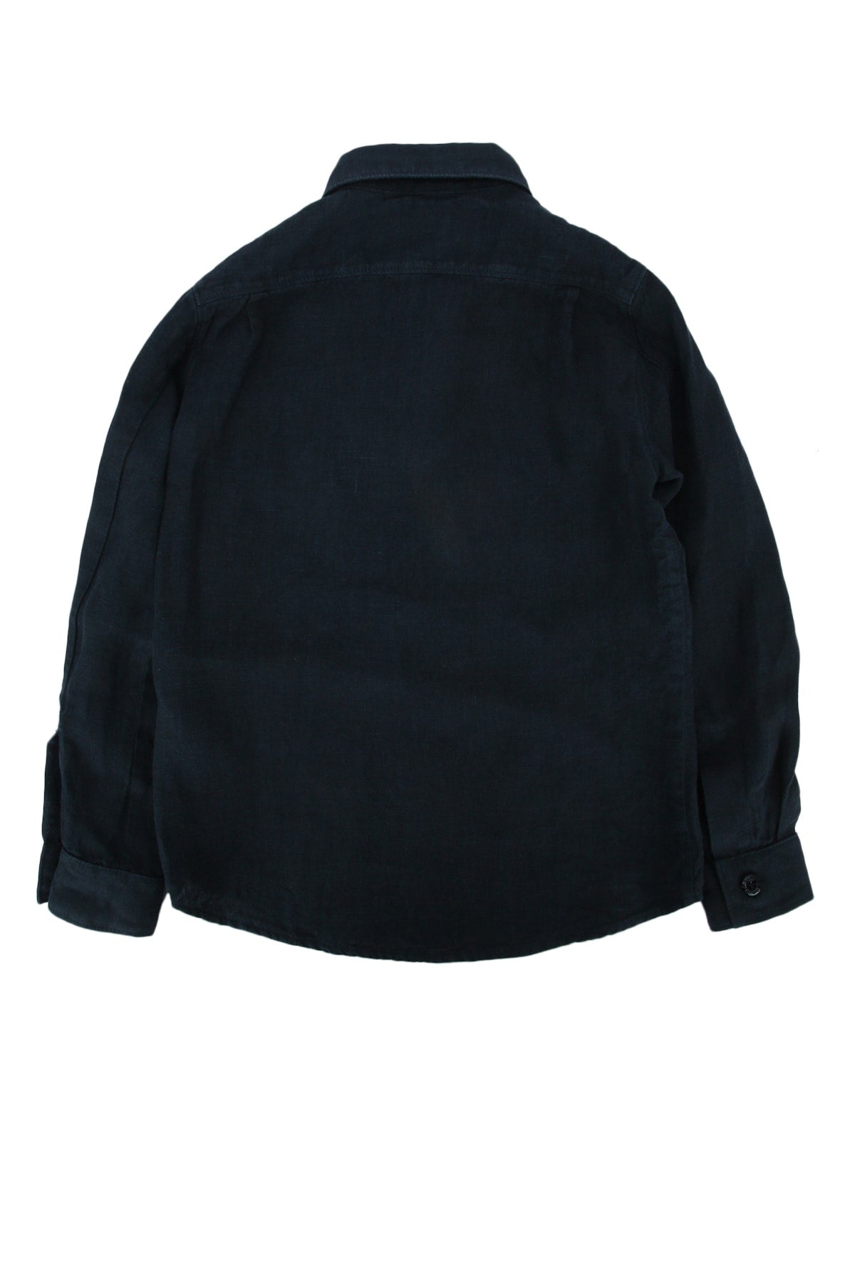 Stone Island Kids 100% Linen Shirt — Navy, view 2