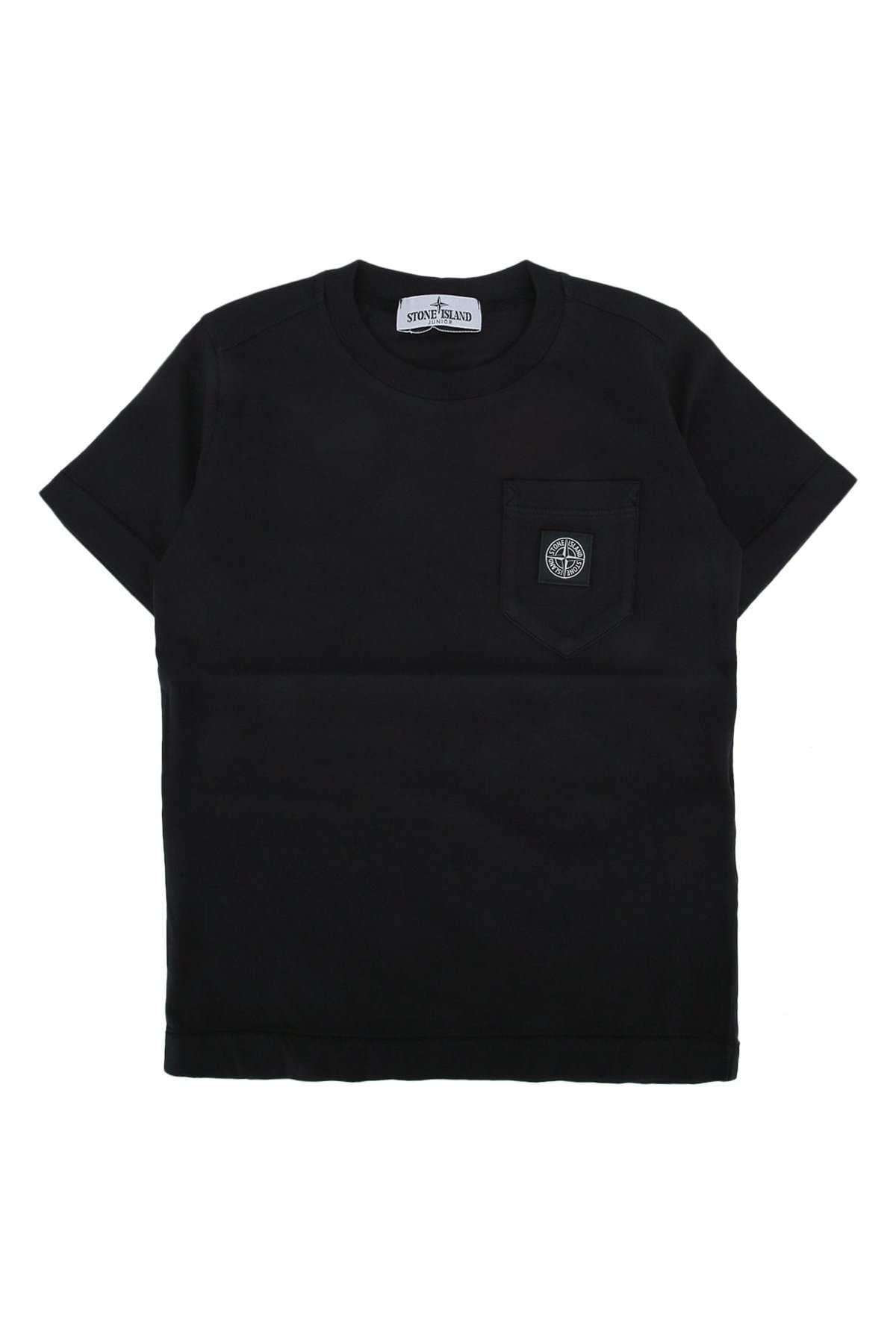 Stone Island Kids Logo-Embroidered Chest Pocket T-Shirt — Black by Stone Island Kids