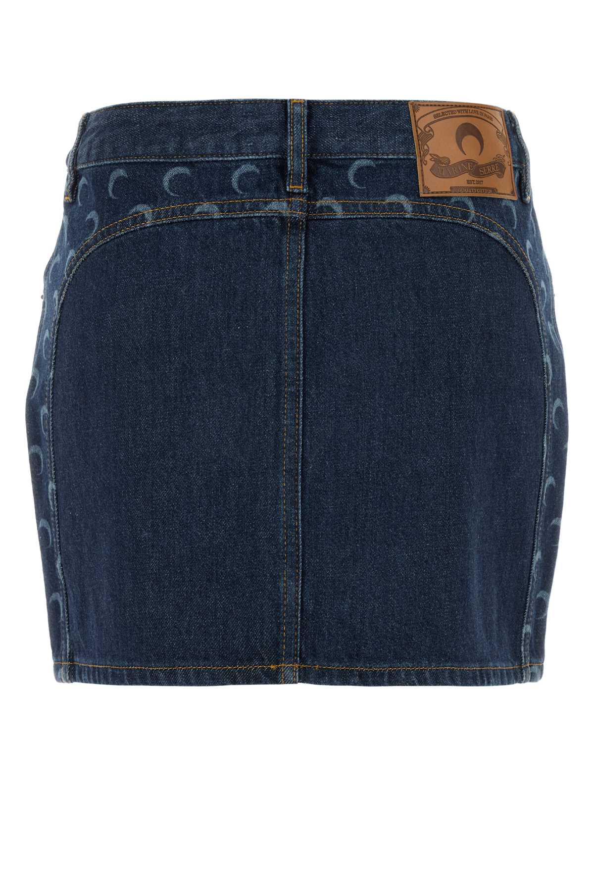 Marine Serre Skirt Mini Skirt — Navy, view 2