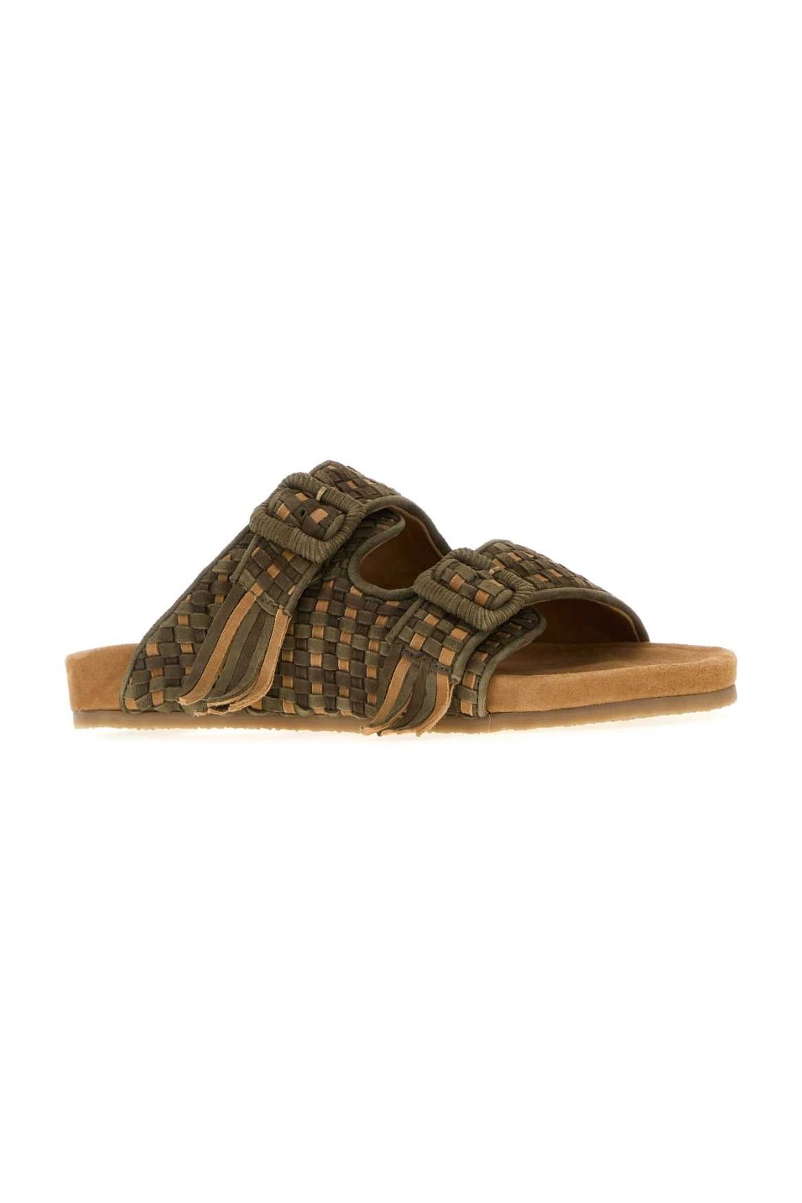 Baziszt Woven Suede Mule — Green, view 2