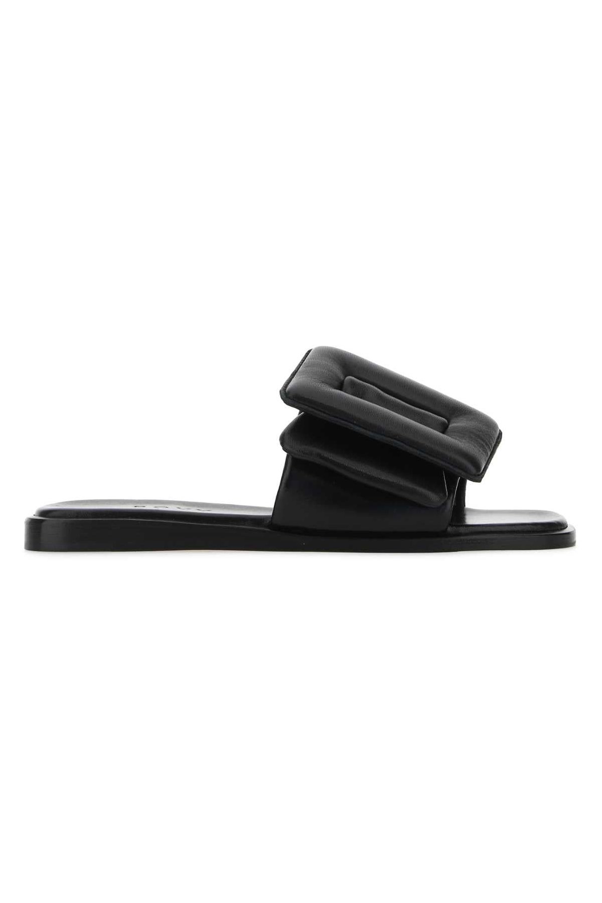Boyy Puffy Leather Slipper — Black by Boyy