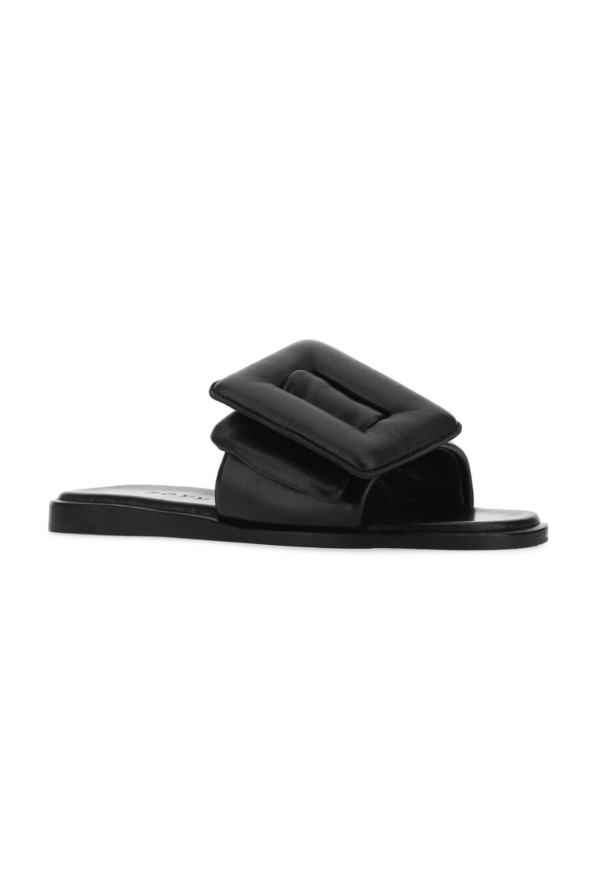 Boyy Puffy Leather Slipper — Black, view 2