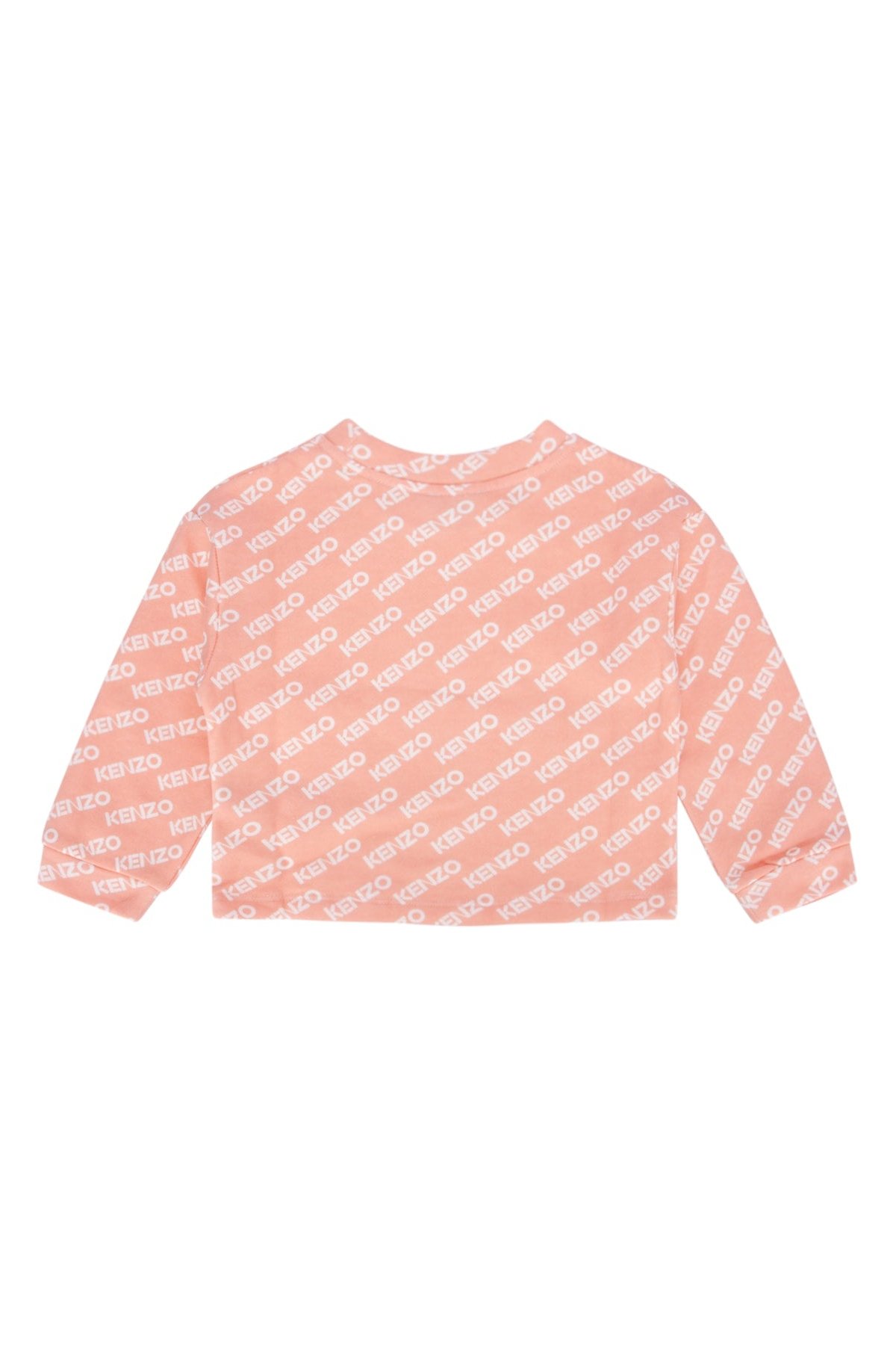Kenzo Junior Logo-Embroidered Cotton Sweatshirt — Pink, view 2