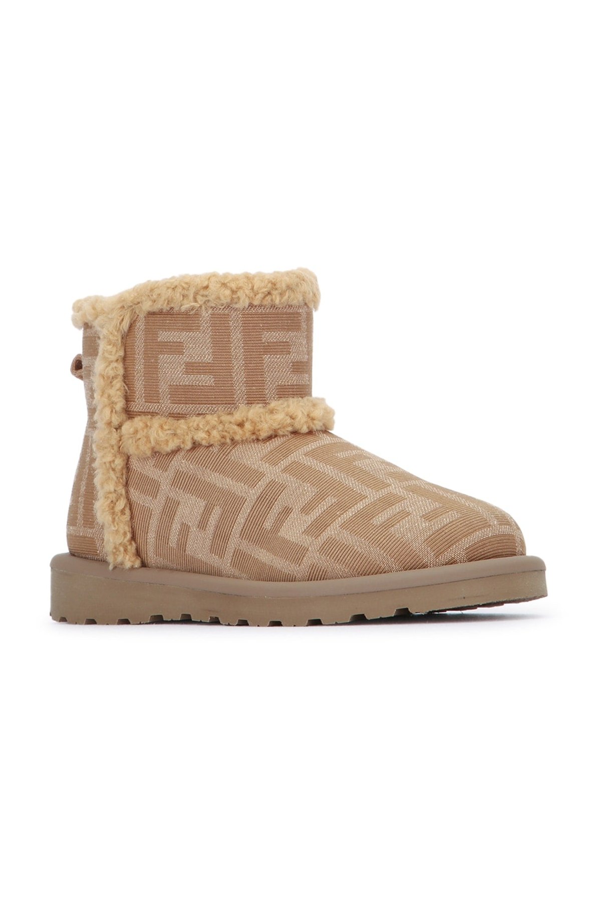 Fendi Kids Tessuto Boot — Beige, view 2