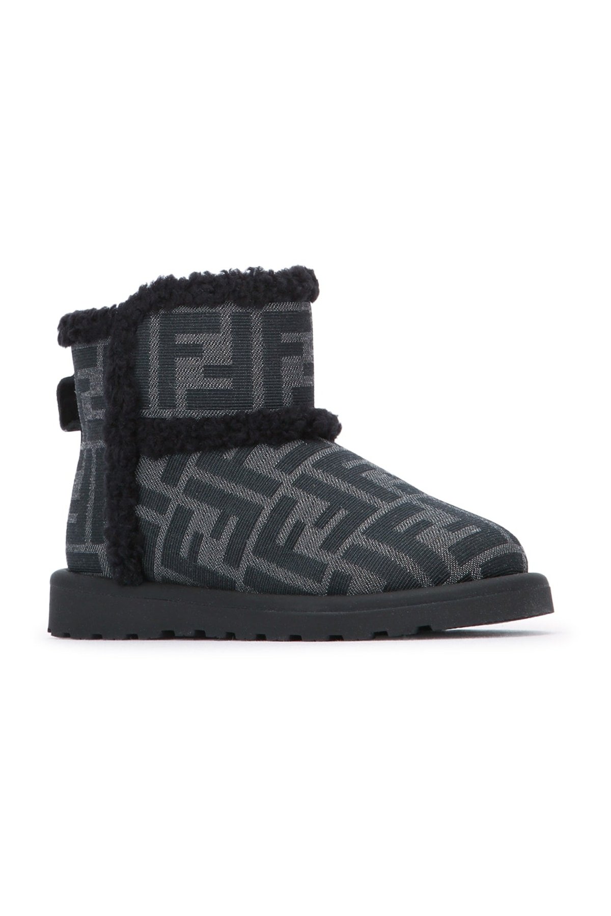 Fendi Kids Tessuto Boot — Gray, view 2