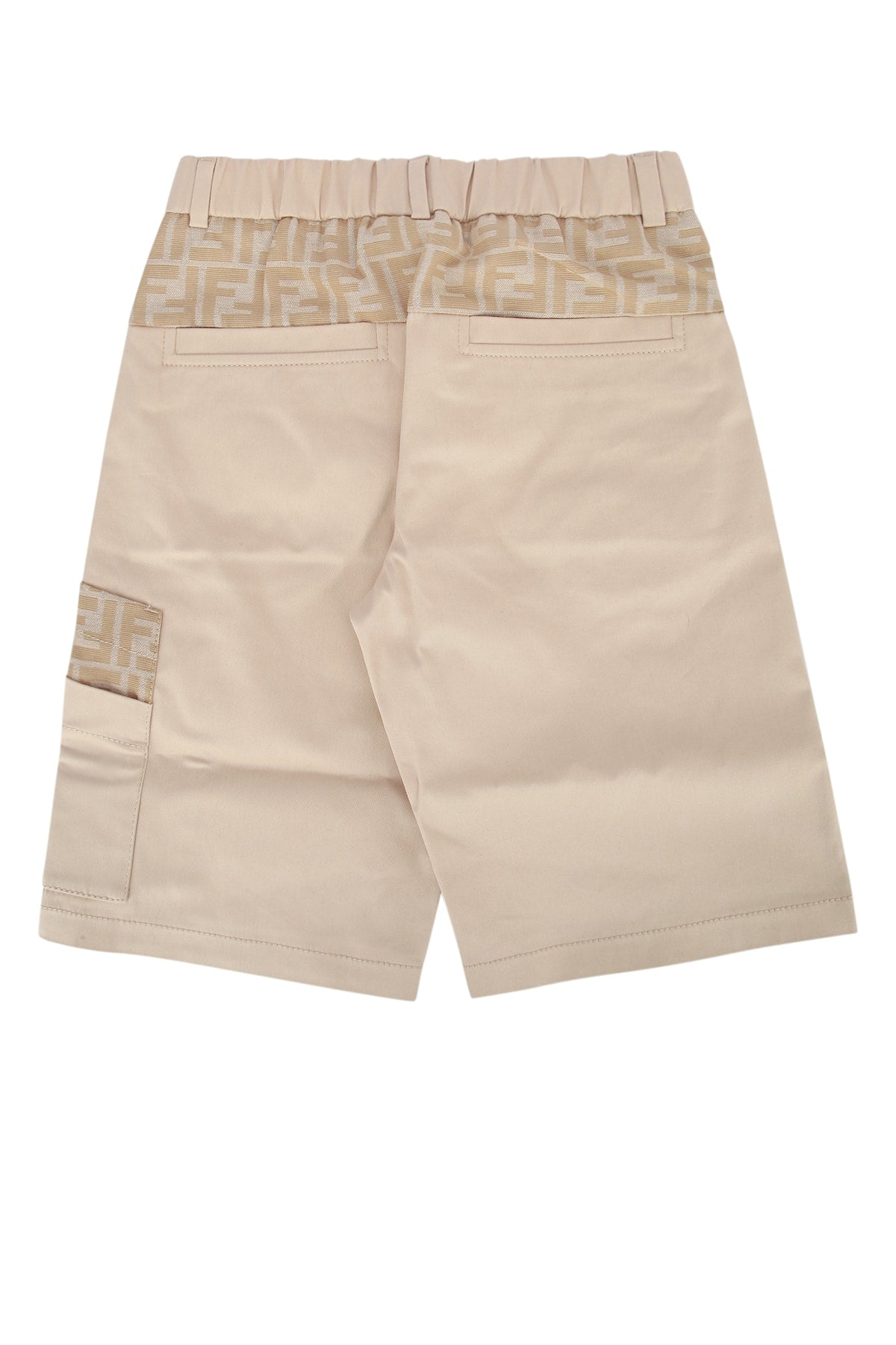 Fendi Kids Eavy Bermuda Shorts — Beige, view 2