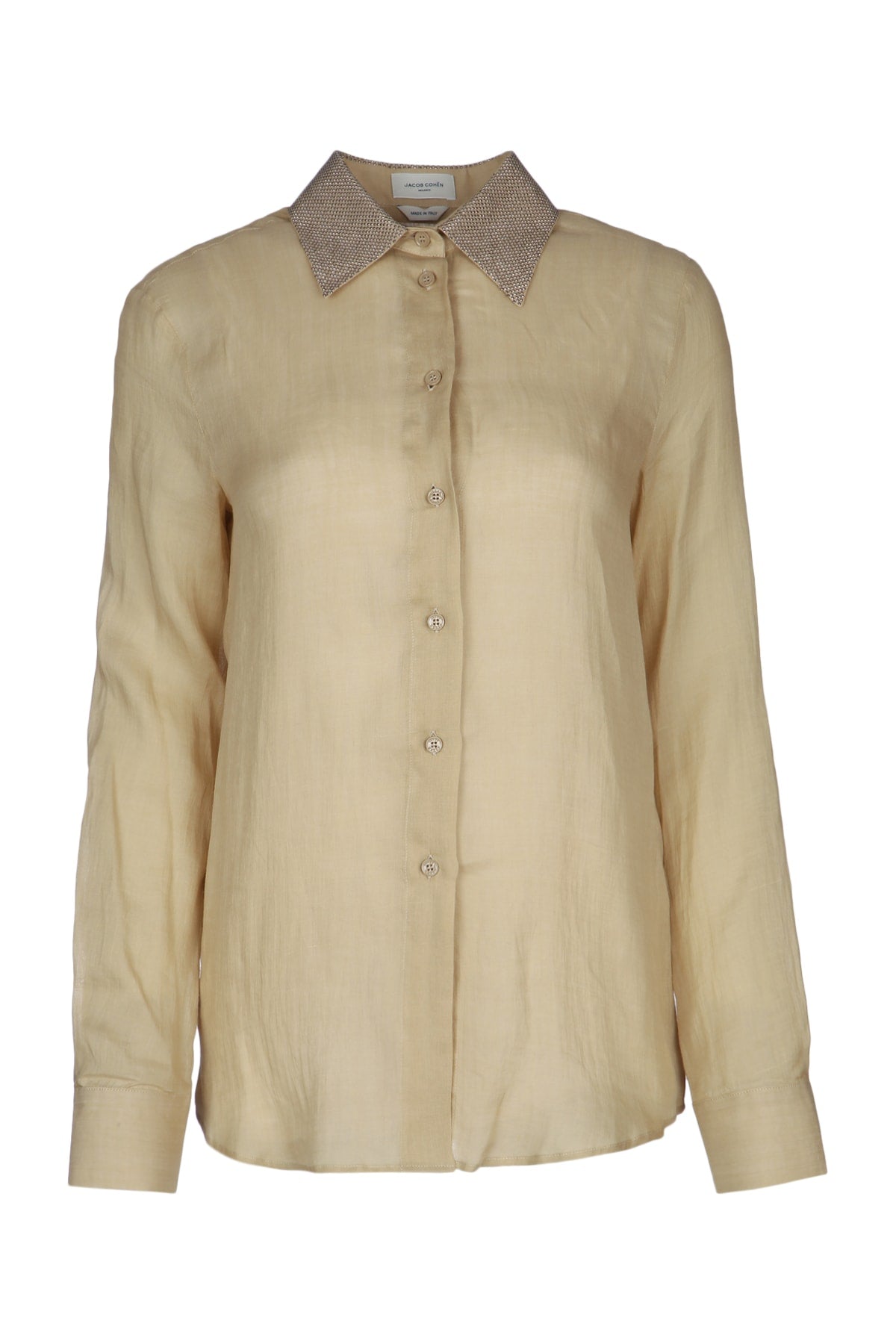 Jacob Cohen Studded Collar Shirt — Beige by Jacob Cohen