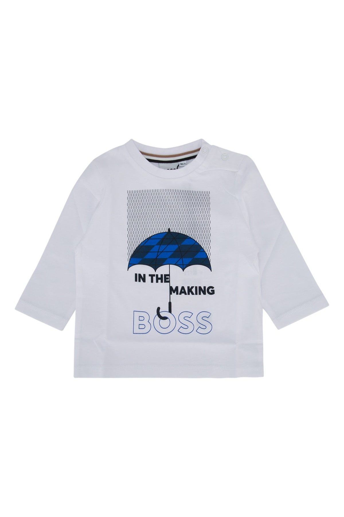 Boss Kids Umbrella Graphic Print T-Shirt — White by Boss Kids