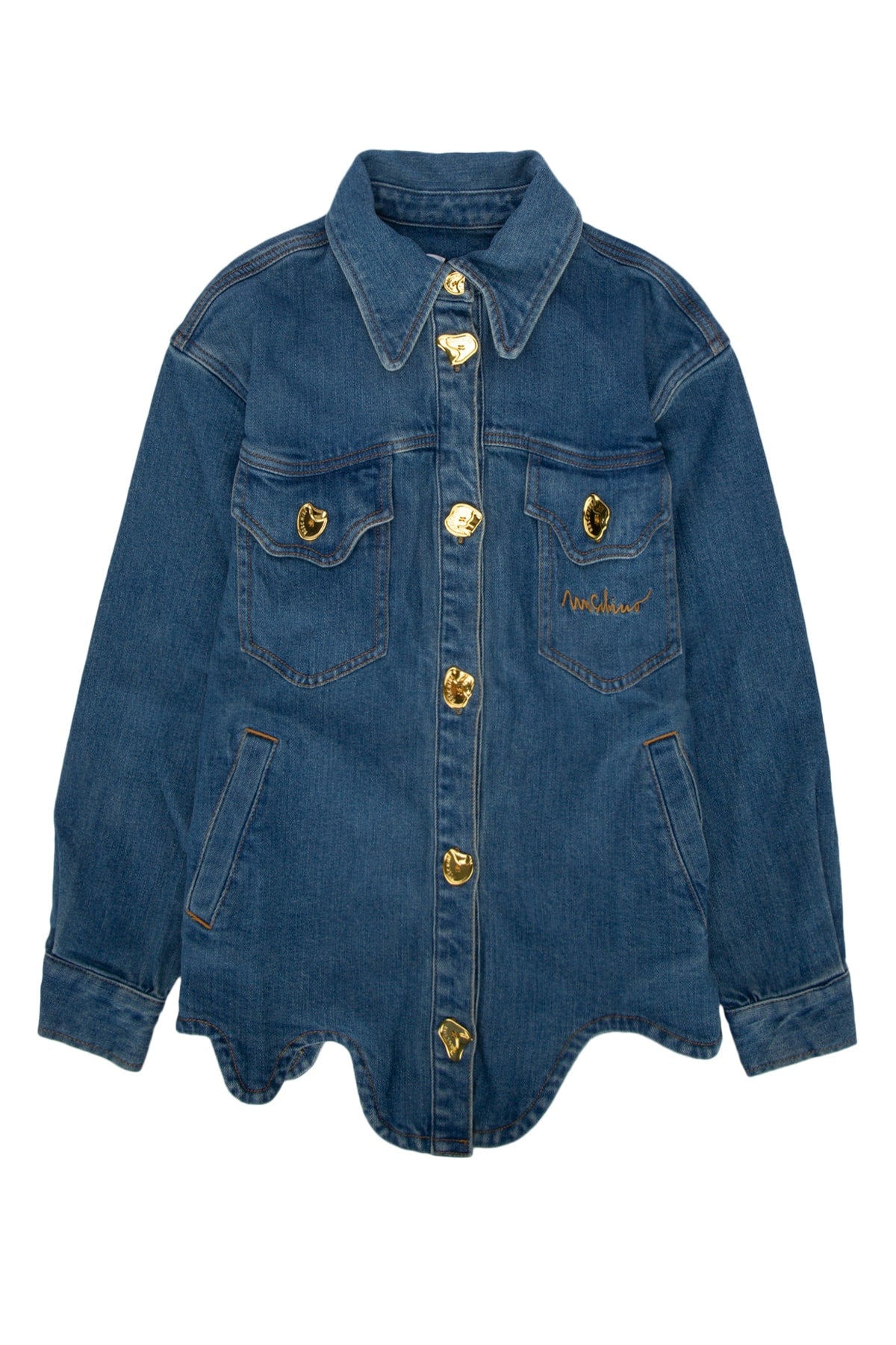 Moschino Kids Gold-Button Denim Jacket — Blue by Moschino Kids