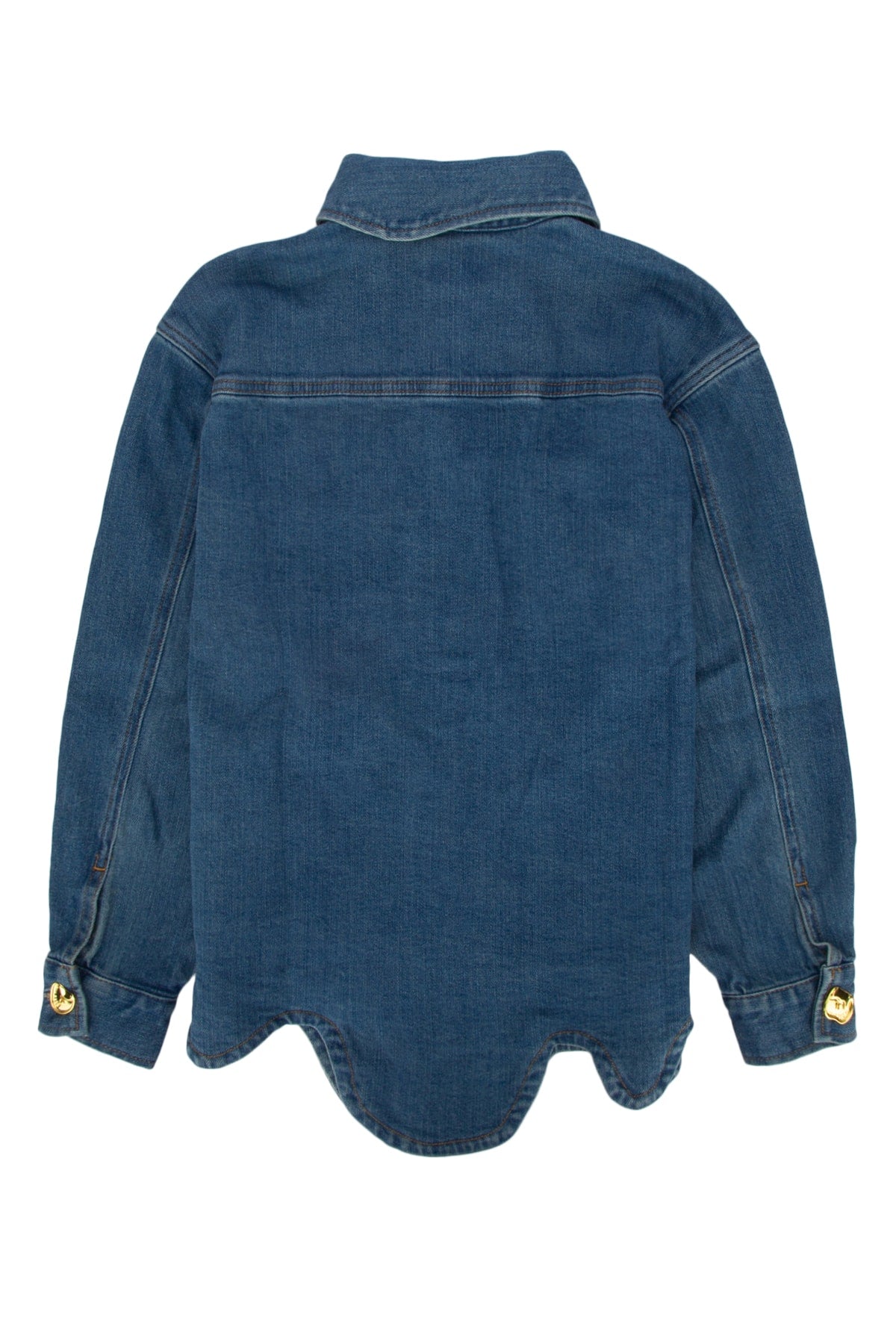 Moschino Kids Gold-Button Denim Jacket — Blue, view 2