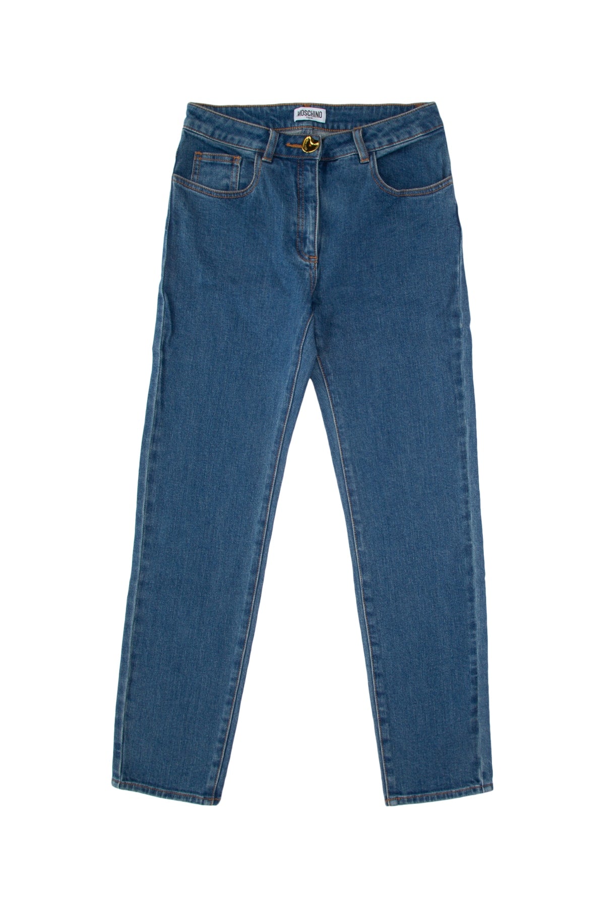 Moschino Kids Five-Pocket Denim Jeans — Blue by Moschino Kids