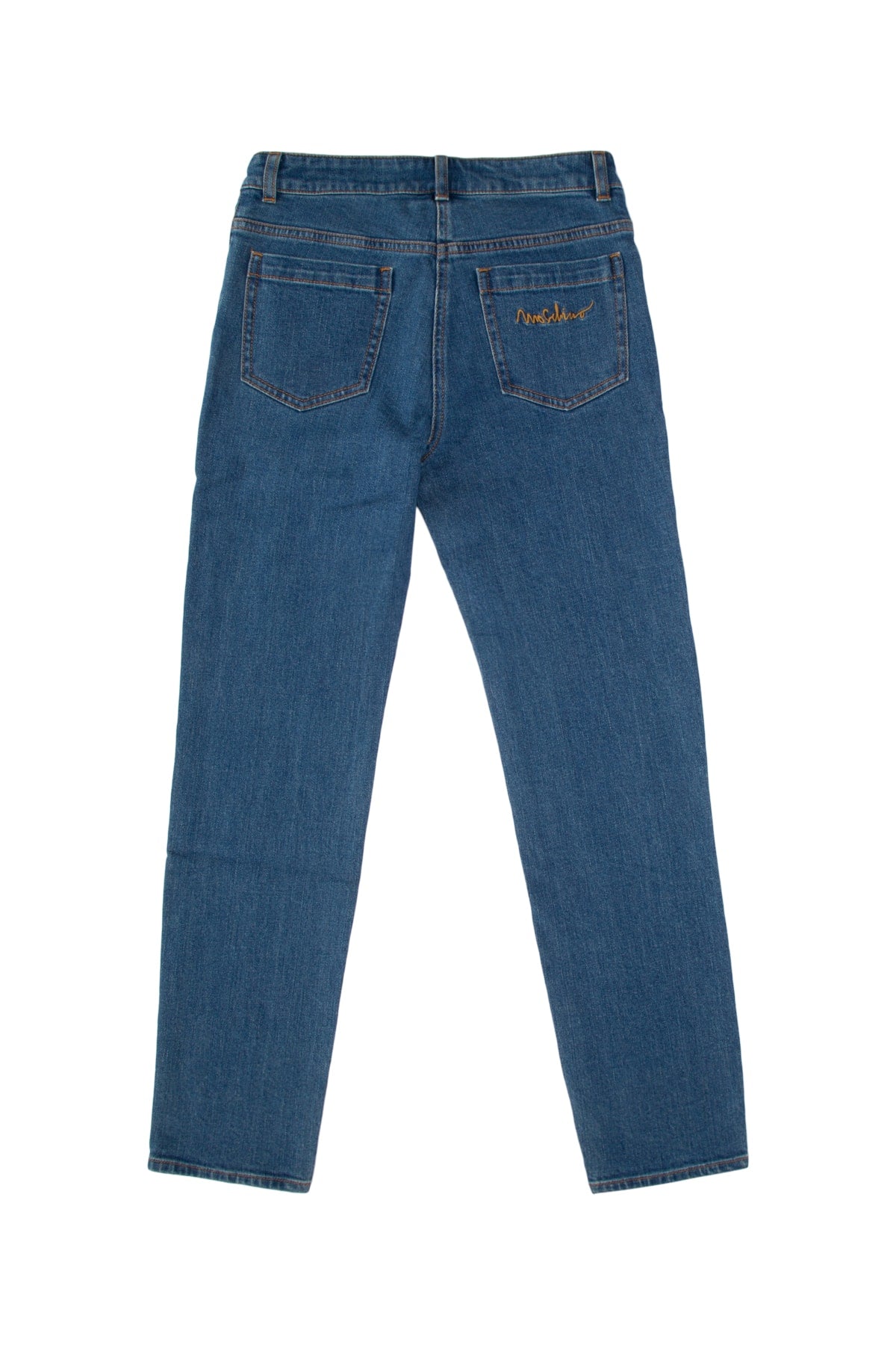 Moschino Kids Five-Pocket Denim Jeans — Blue, view 2