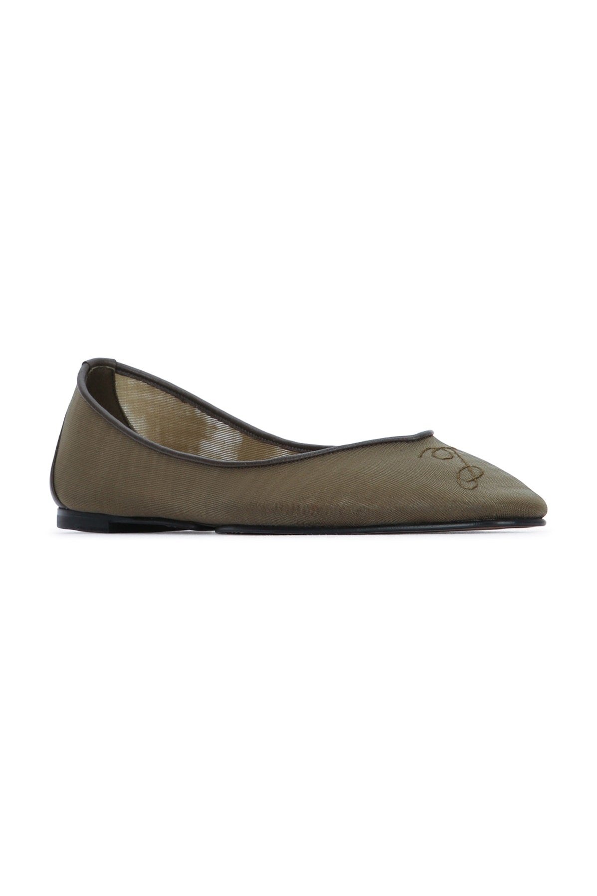 Jacquemus Les Ballerines Ovalo Flat — Khaki, view 2