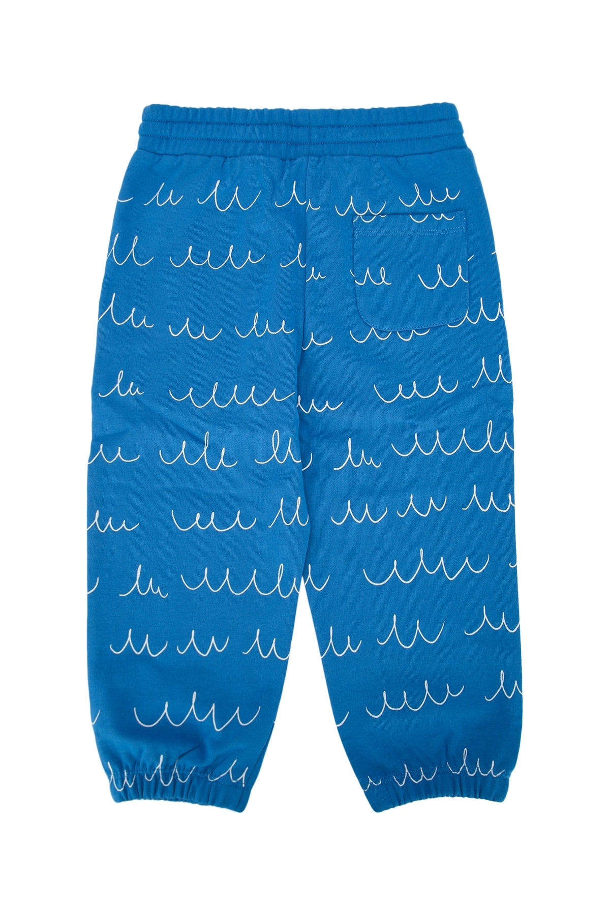 Stella Mccartney Kids Wave-Print Cotton Joggers — Blue, view 2