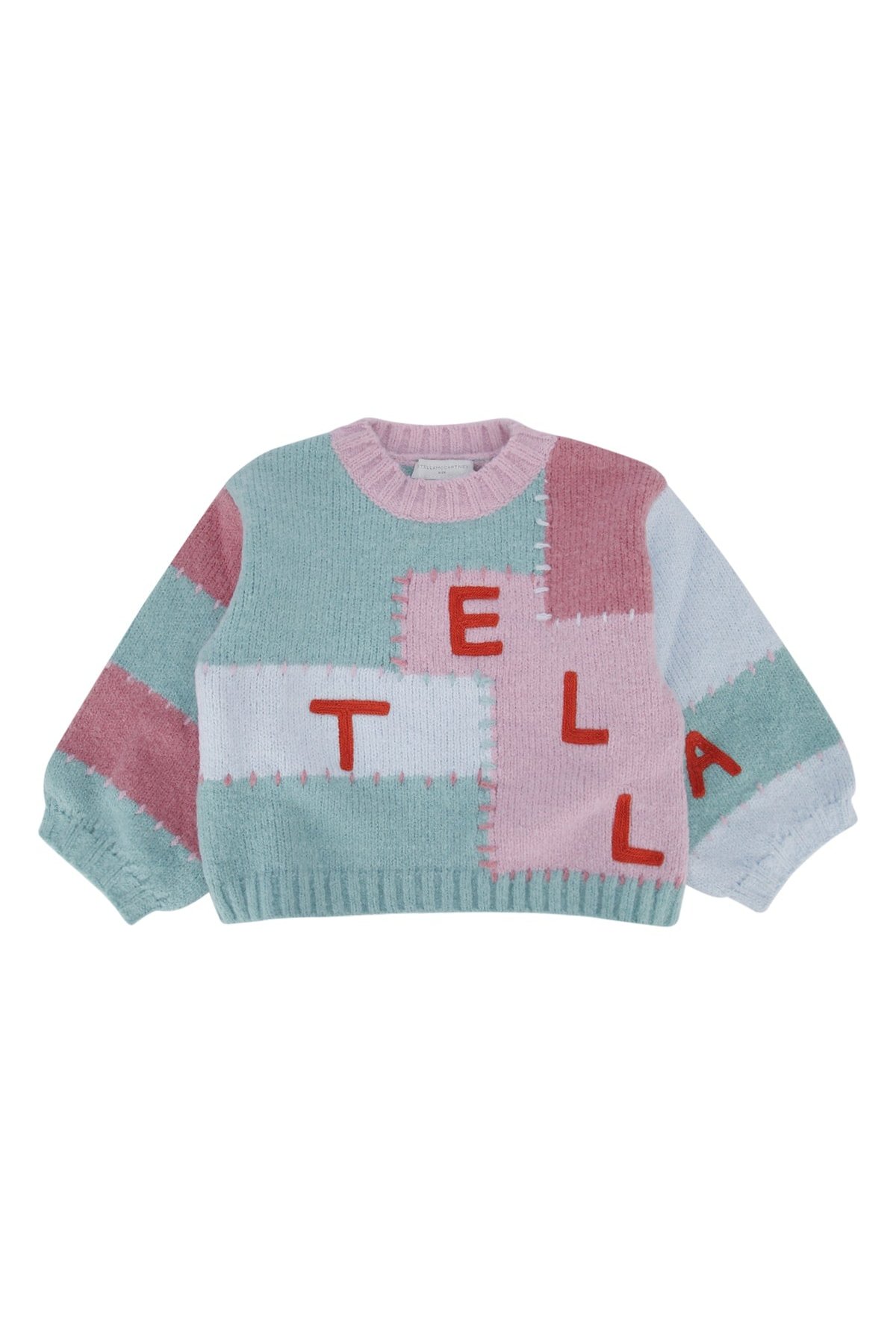 Stella Mccartney Kids Colorblock Logo Intarsia Sweater — Multicolor by Stella Mccartney Kids