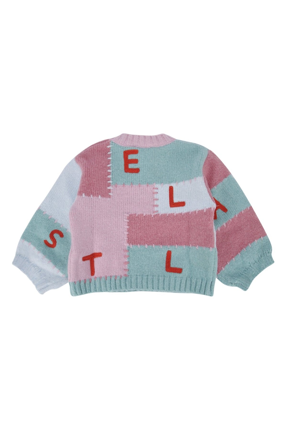 Stella Mccartney Kids Colorblock Logo Intarsia Sweater — Multicolor, view 2