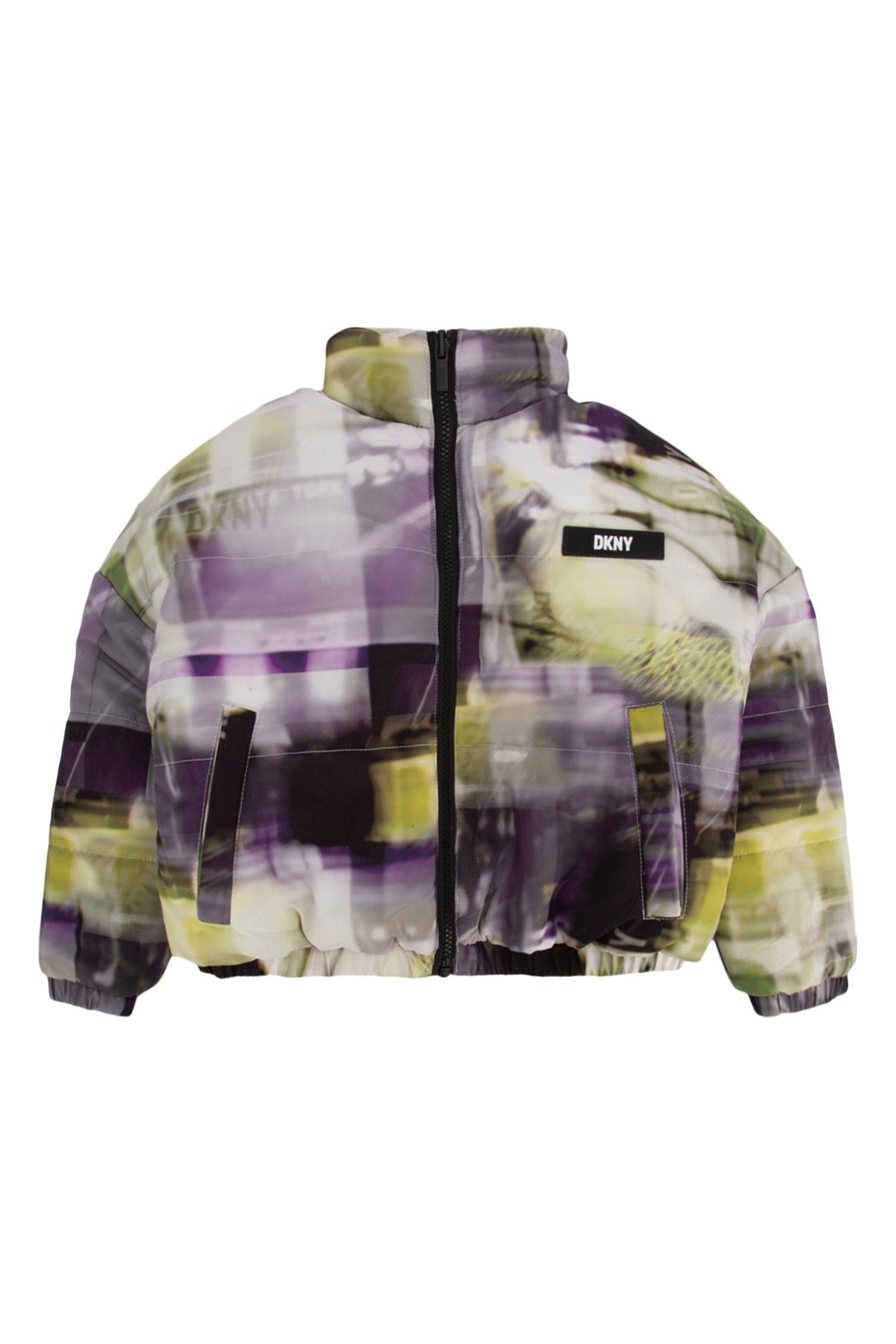 Dkny Junior Blurred Abstract Print Puffer Jacket — Purple by Dkny Junior