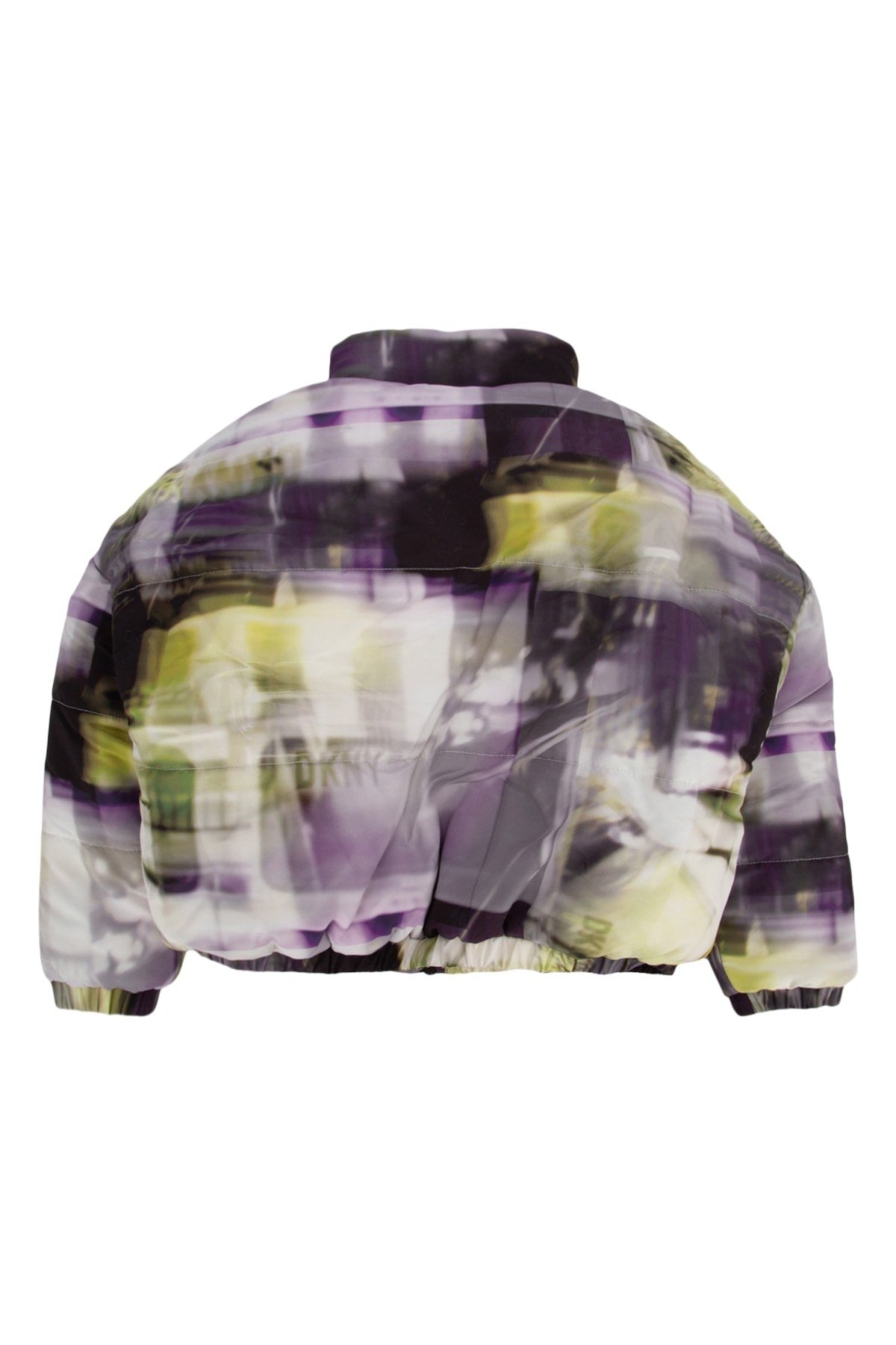 Dkny Junior Blurred Abstract Print Puffer Jacket — Purple, view 2