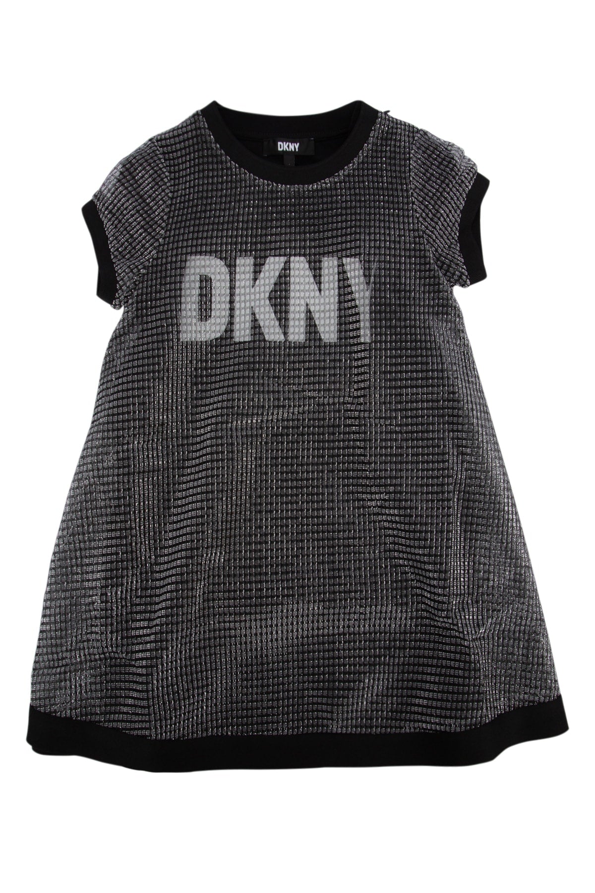 Dkny Junior Textured Logo Print Dress — Gray by Dkny Junior