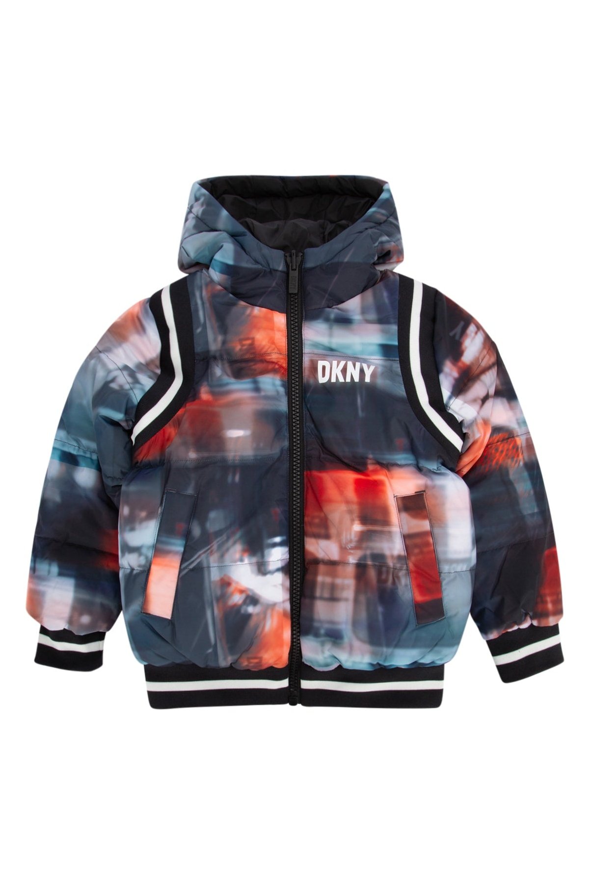 Dkny Junior Multicolor Graphic Print Down Jacket — Multicolor by Dkny Junior