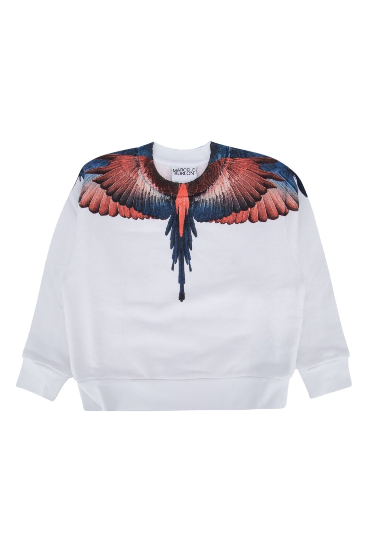 Marcelo Burlon Kids Wing-Print Cotton Sweatshirt — White by Marcelo Burlon Kids