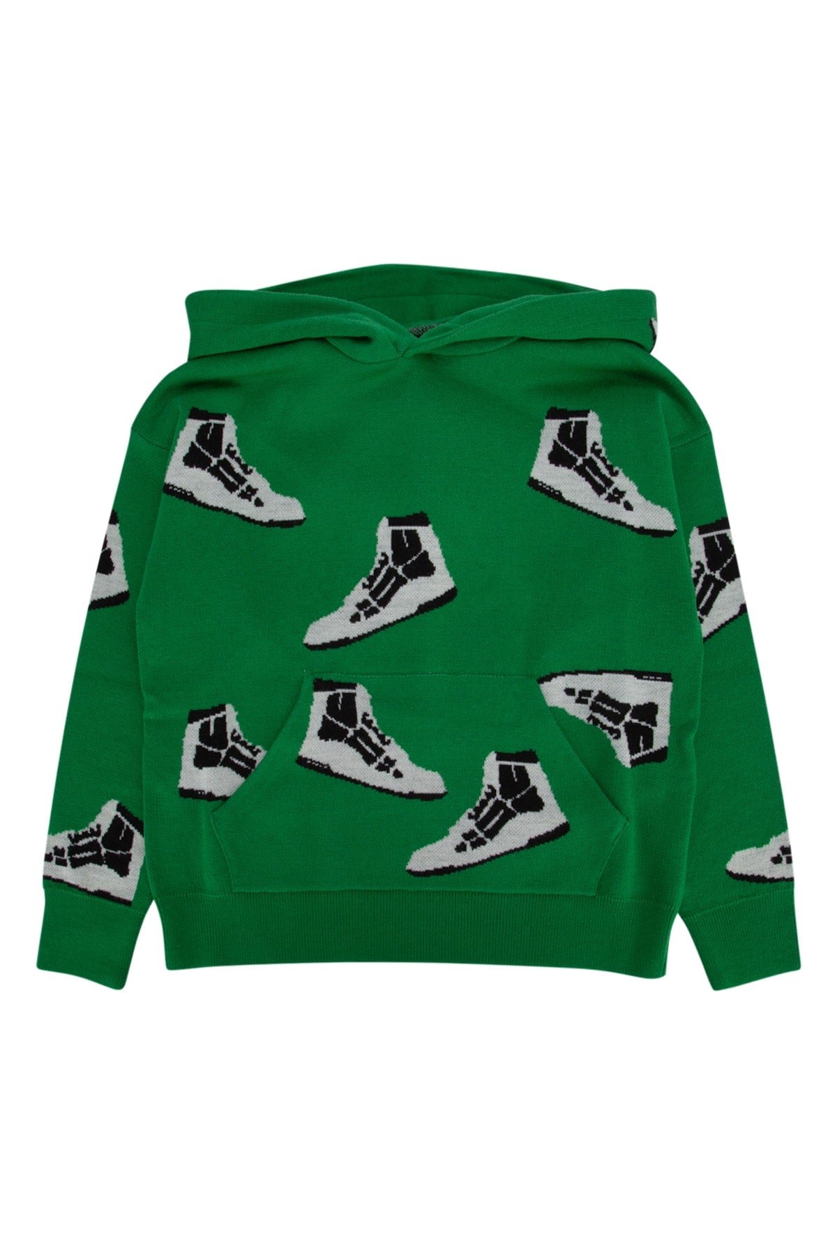 Amiri Kids Merino Wool Intarsia Cardigan — Green by Amiri Kids