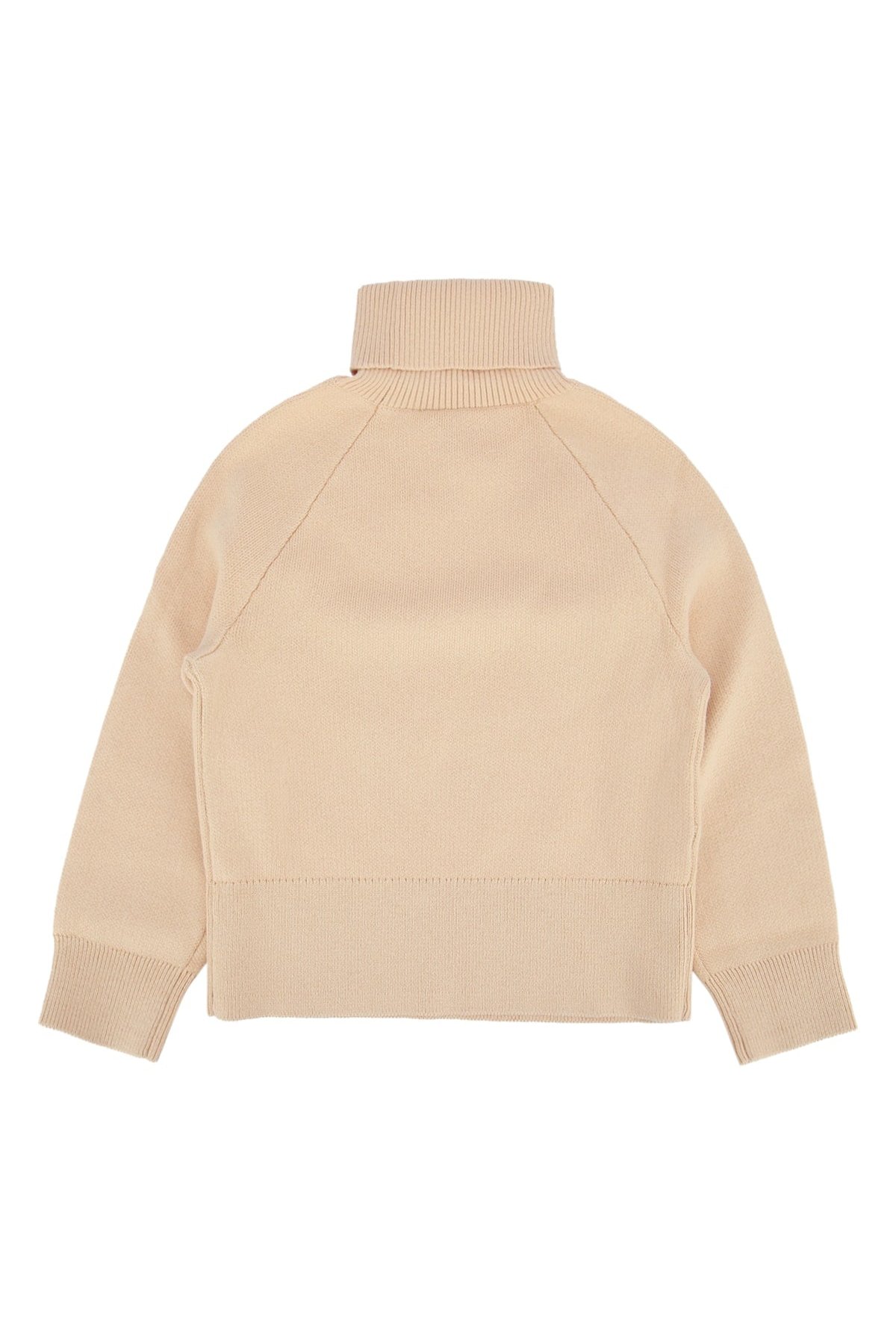Chloe Kids Logo-Embroidered Wool Sweater — Beige, view 2