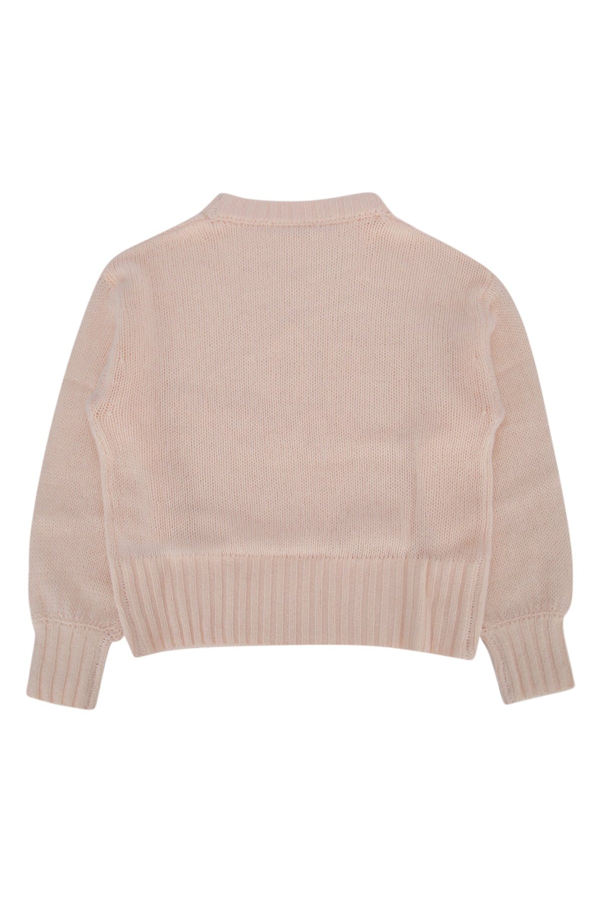 Chloe Kids Logo-Embroidered Knit Sweater — Pink, view 2