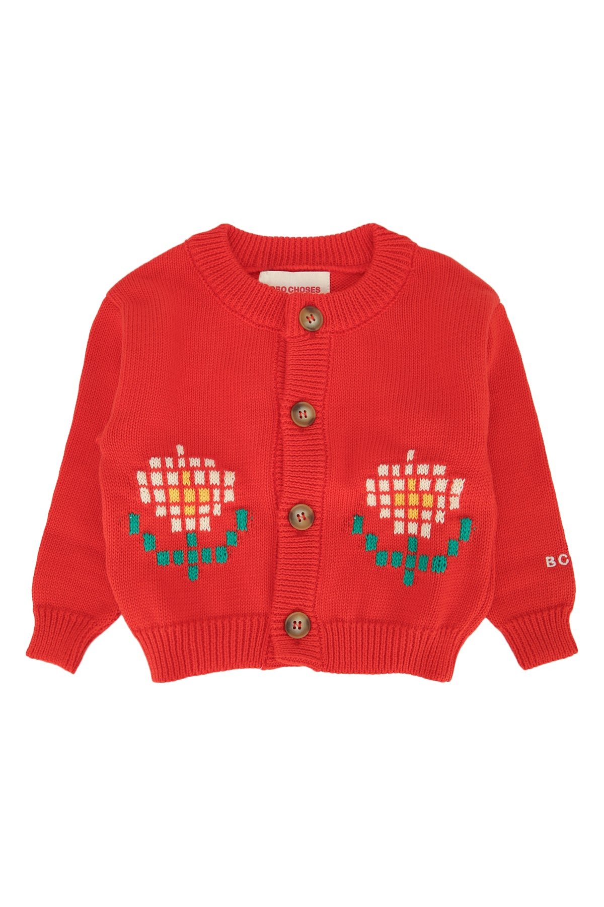 Bobo Choses Daisy Cardigan — Red by Bobo Choses