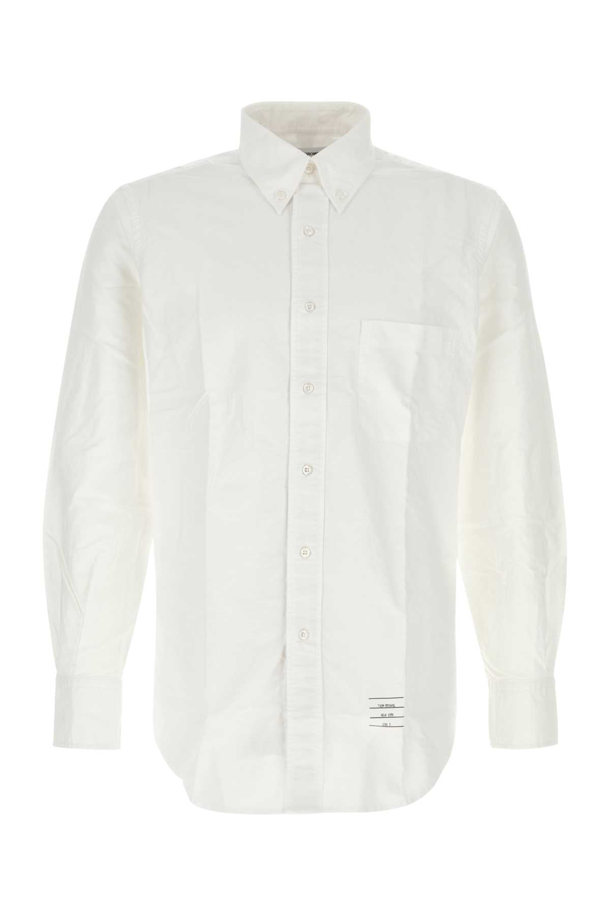 Thom Browne Cotton Oxford Shirt — White by Thom Browne