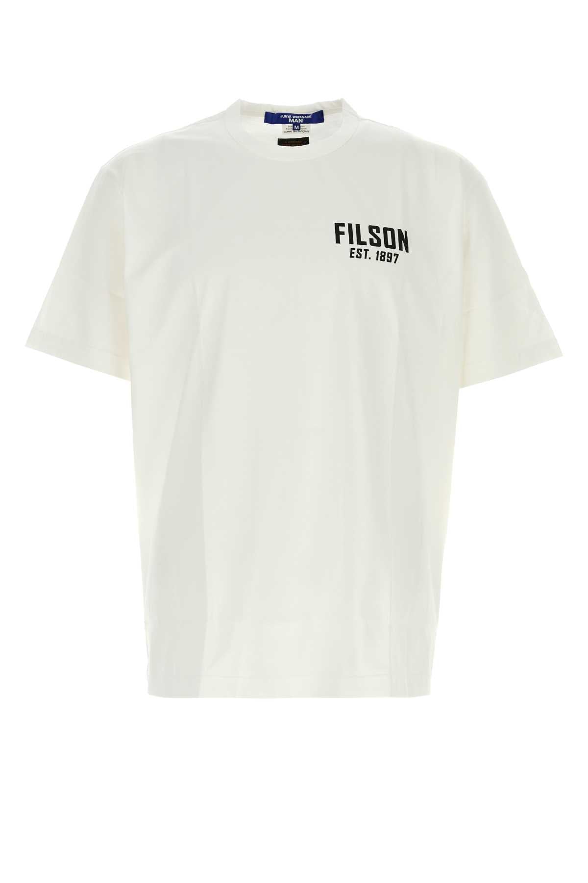 Junya Watanabe Logo-Embroidered Cotton T-Shirt — White by Junya Watanabe