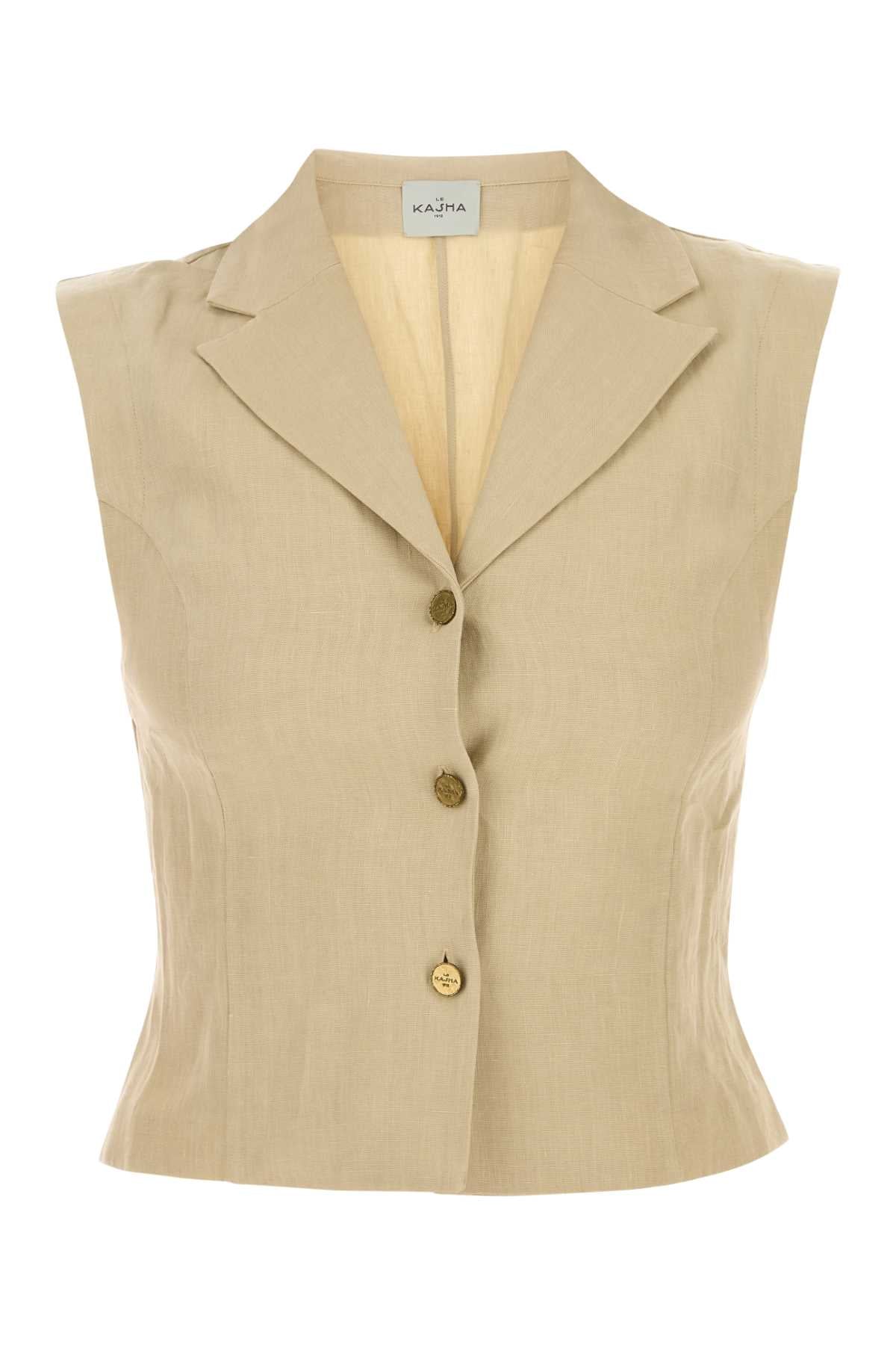 Le Kasha Vest — Beige by Le Kasha