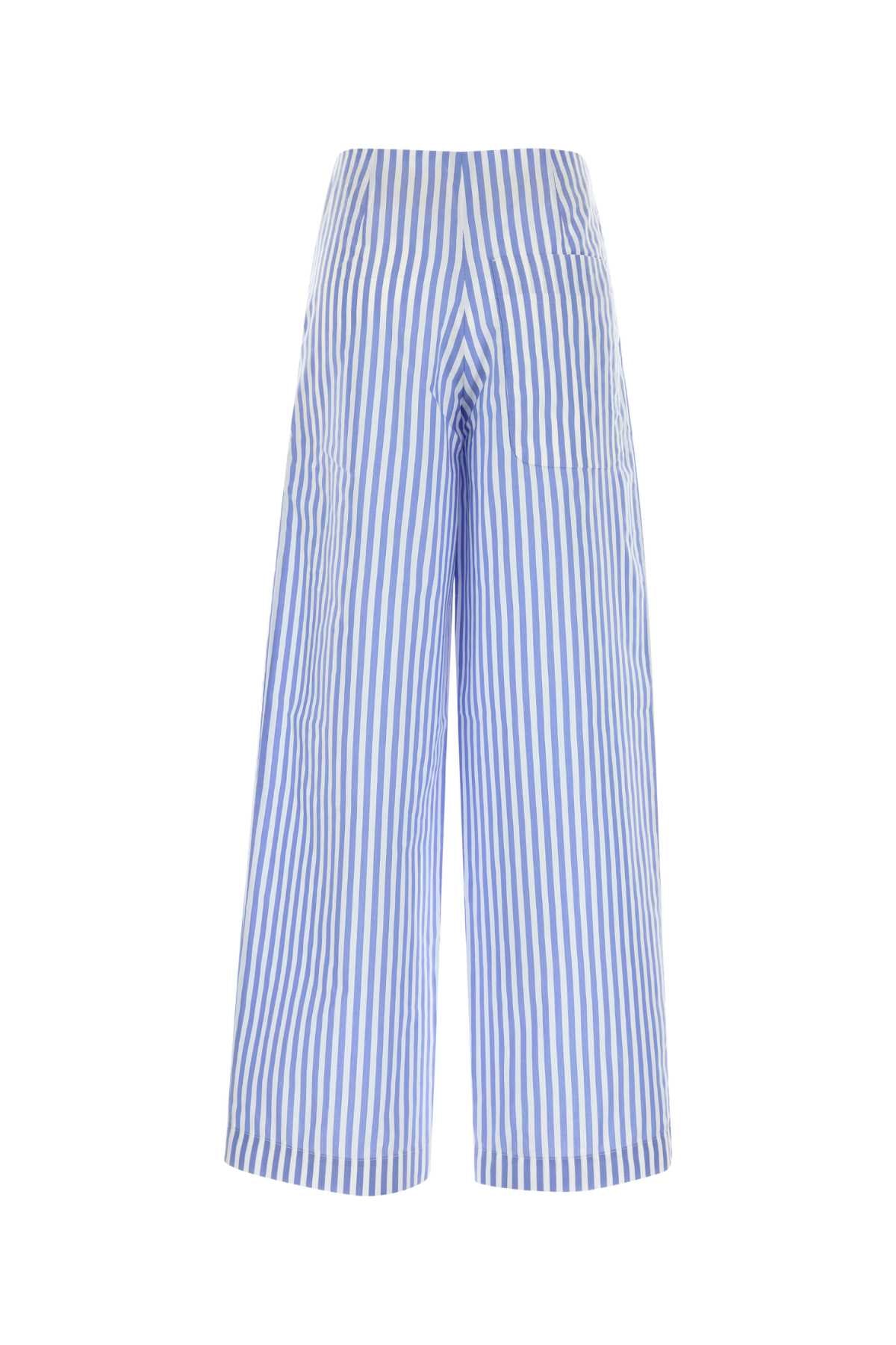 Philosophy Di Lorenzo Serafini Striped Poplin Trousers — Blue, view 2
