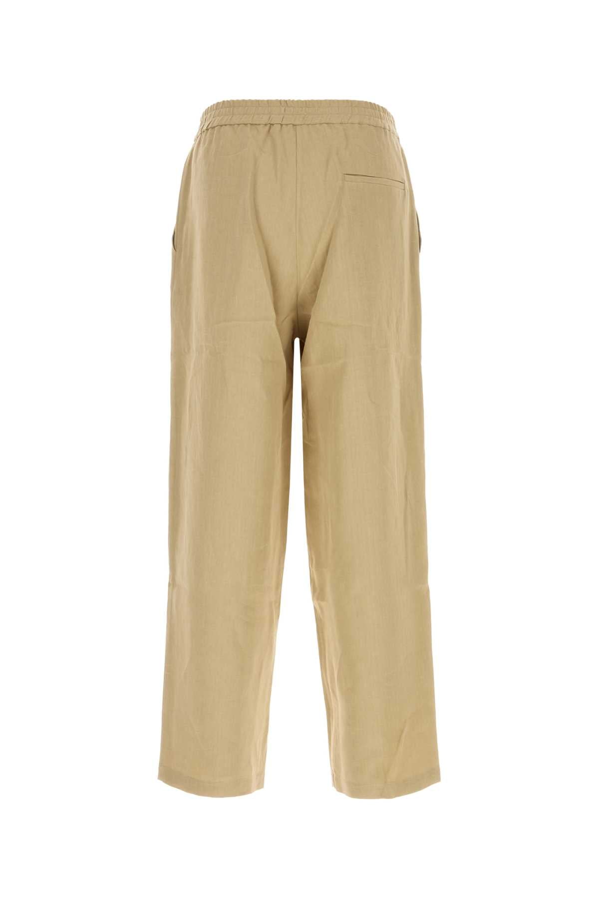 Le Kasha Organic Linen Trousers — Beige, view 2