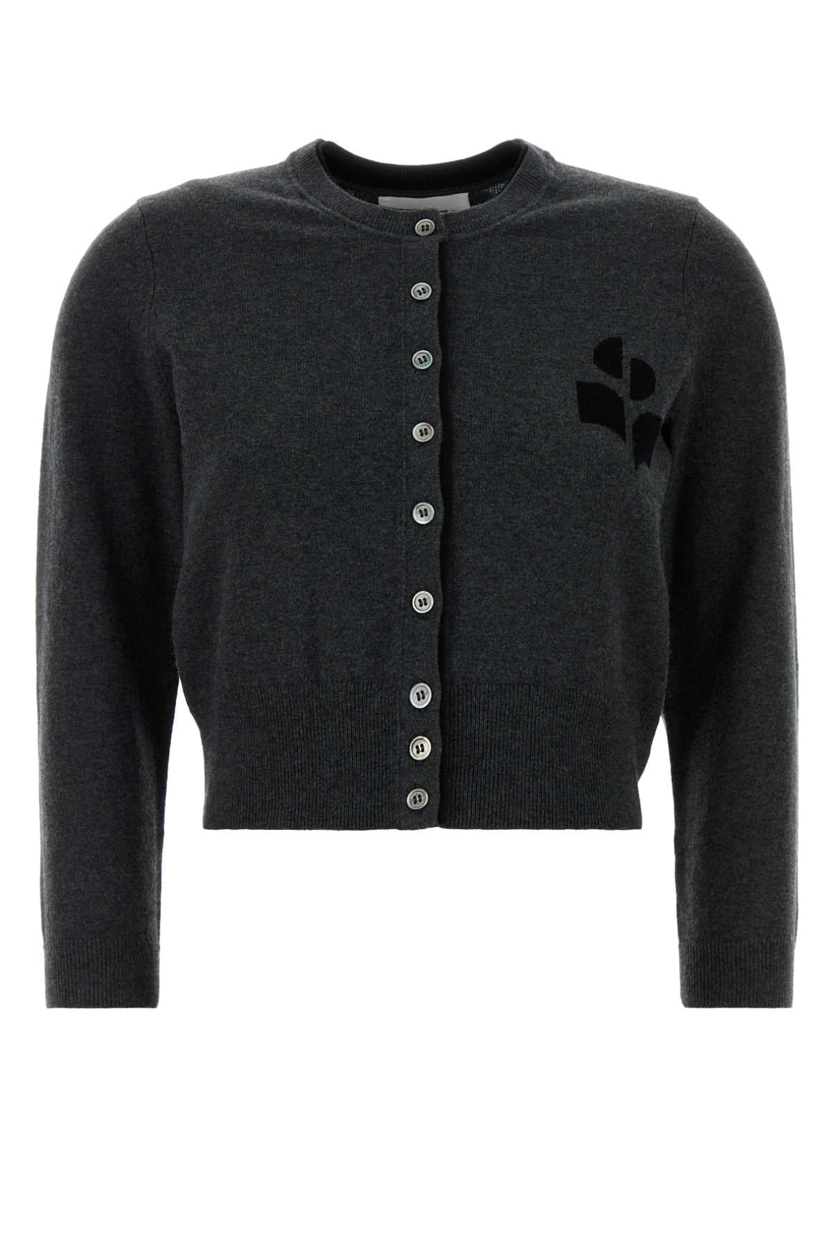 Isabel Marant Etoile Cotton-Wool Blend Cardigan — Charcoal by Isabel Marant Etoile