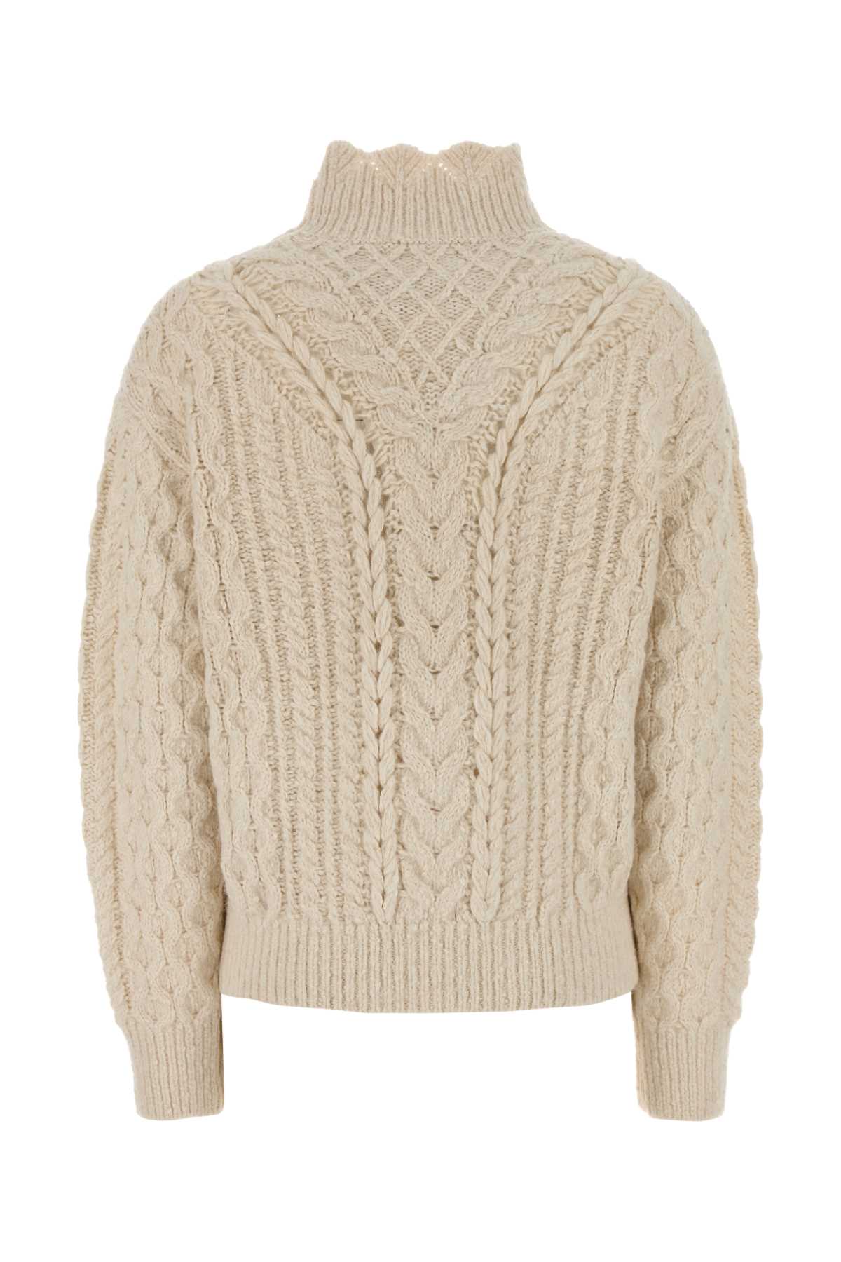 Isabel Marant Etoile Cable-Knit Wool Blend Sweater — Beige, view 2