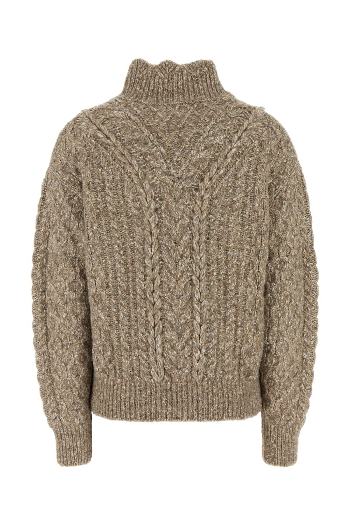 Isabel Marant Etoile Cable-Knit Cotton Blend Sweater — Taupe, view 2