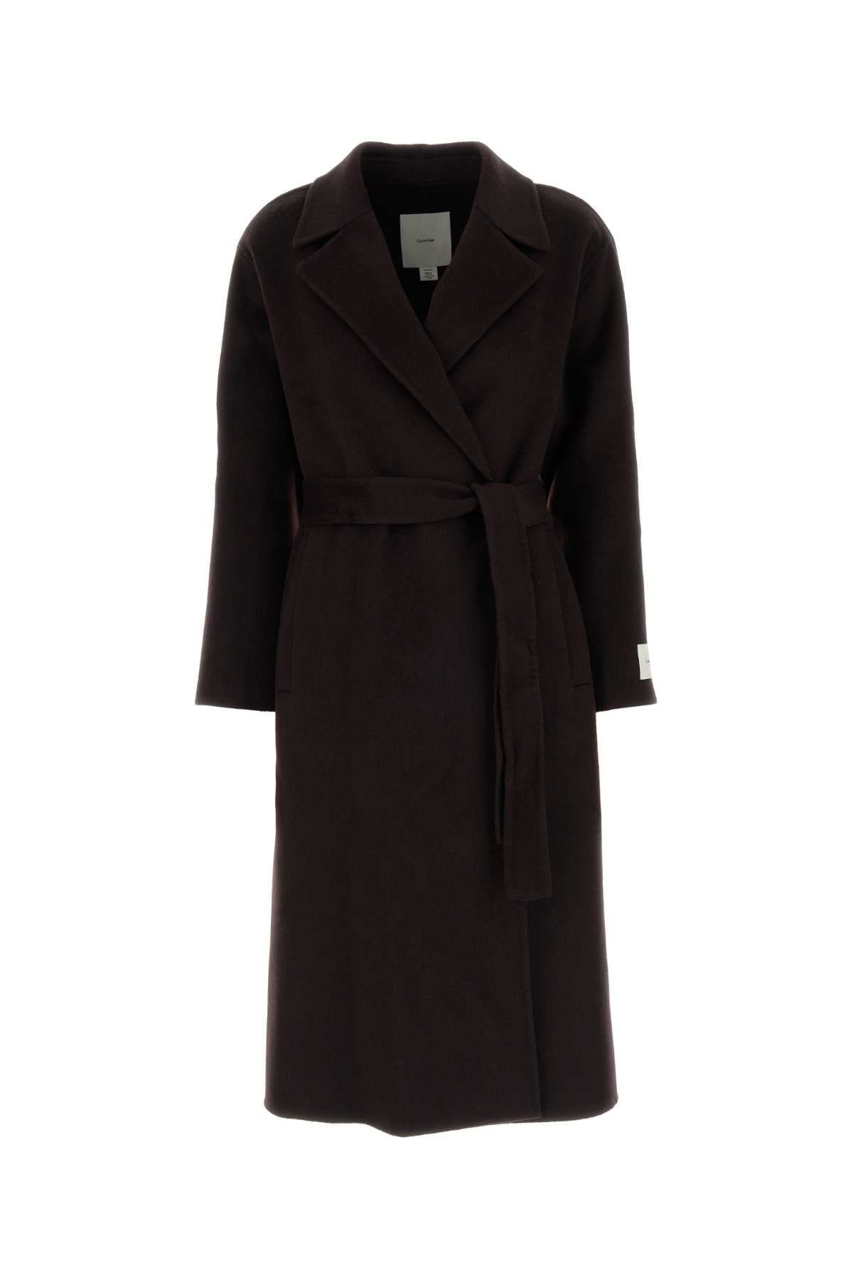 Calvin Klein Wool Coat — Brown by Calvin Klein