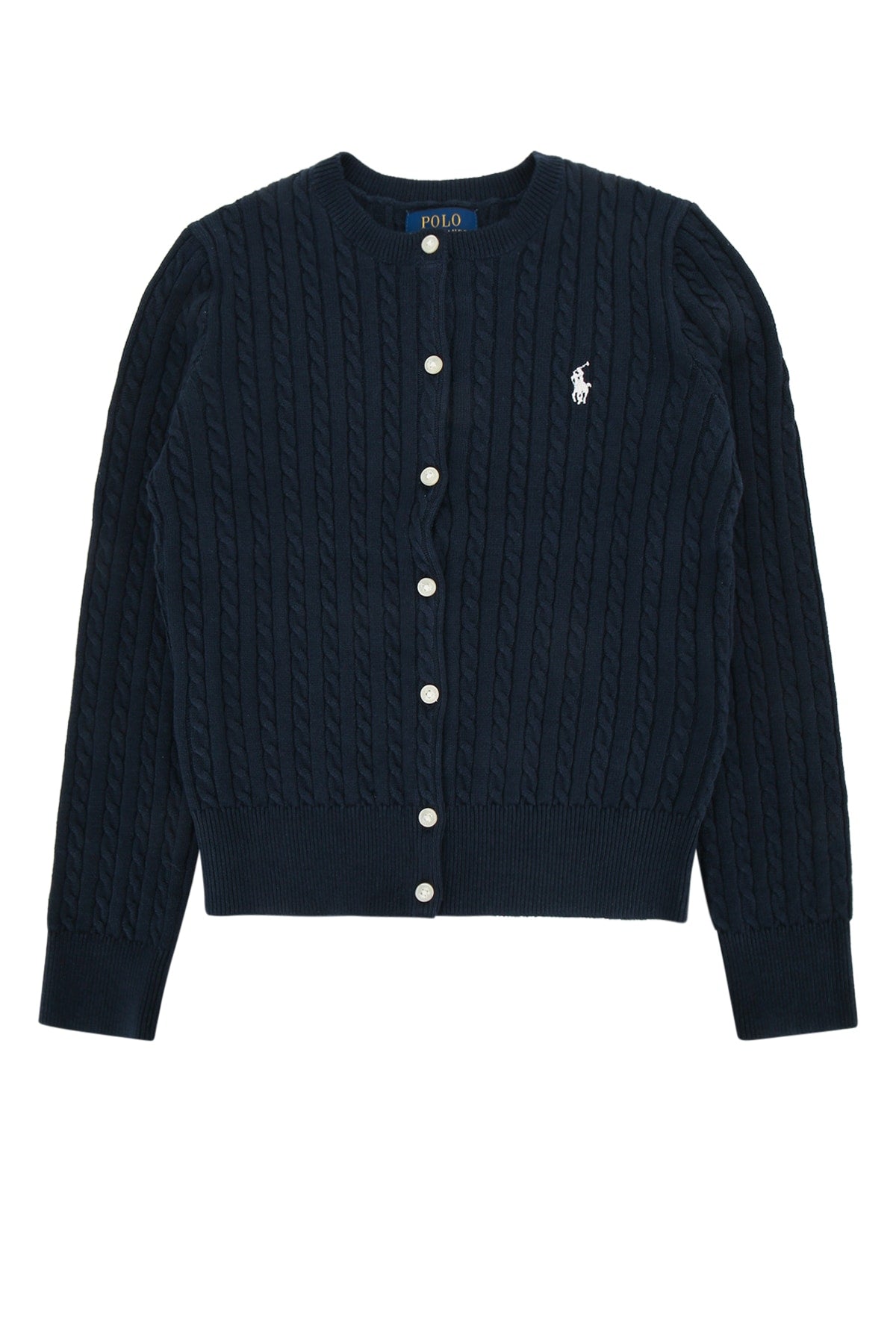 Polo Ralph Lauren Jr Cable-Knit Cotton Cardigan — Navy by Polo Ralph Lauren Jr
