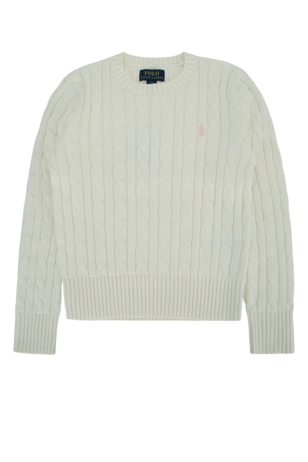 Polo Ralph Lauren Jr Cable-Knit Crewneck Sweater — White by Polo Ralph Lauren Jr