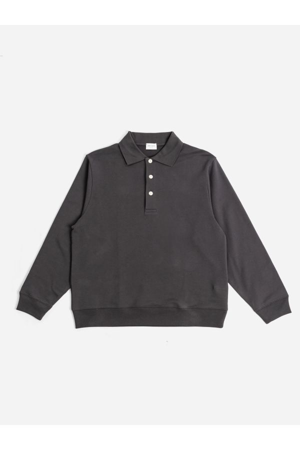 Handvaerk Flex Polo Sweat Sweatshirt — Black by Handvaerk